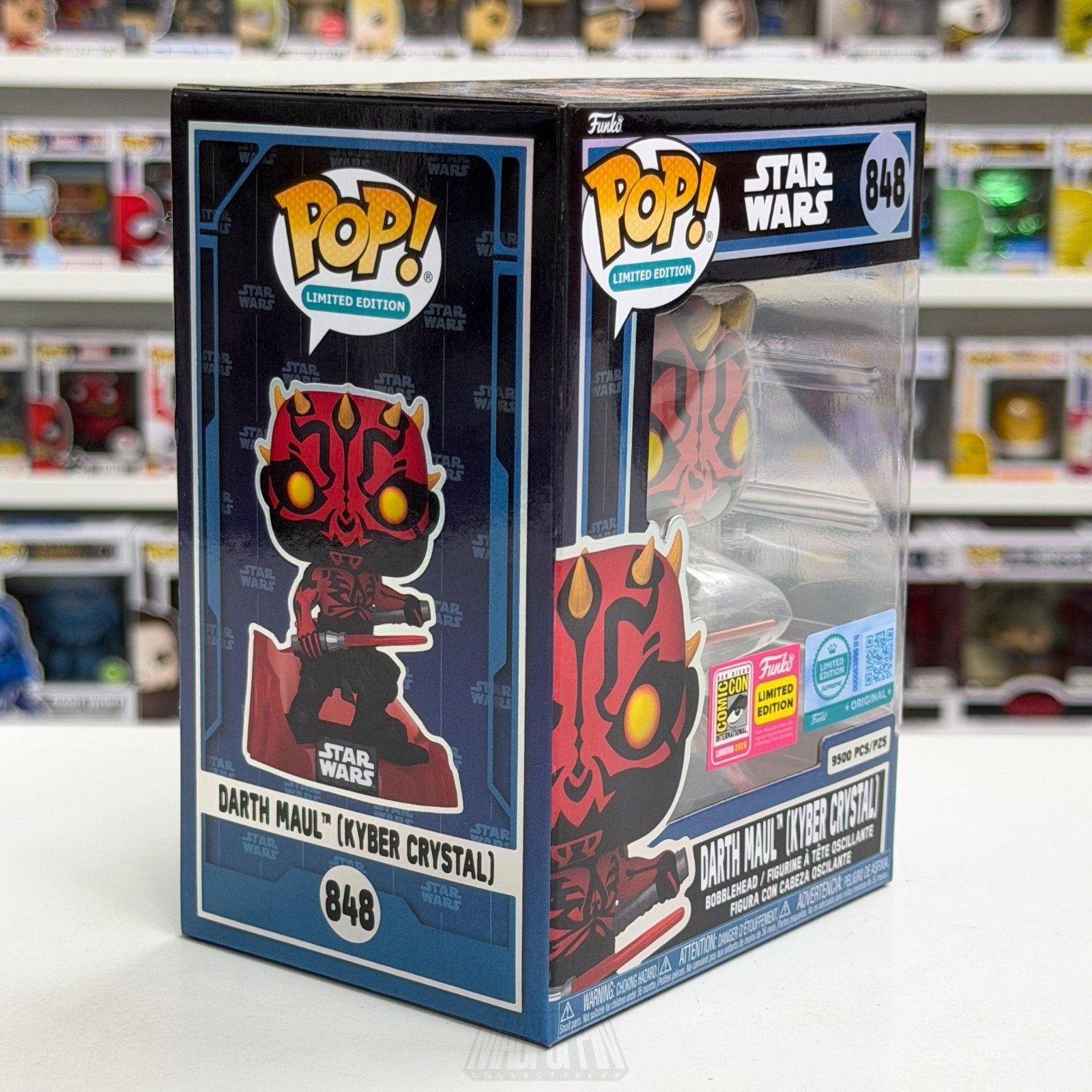 Funko Pop Star Wars Darth Maul Kyber Crystal 848 SDCC 2026 LE 9500 CON STICKER