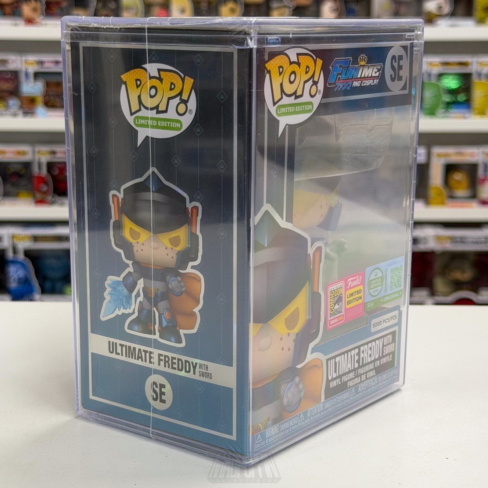 Funko Pop Funime & Cosplay Ultimate Freddy Sword SE 5000 SDCC 2026 CON STICKER