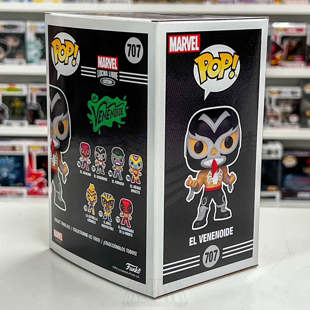 Funko Pop Marvel Collector Corps Lucha Libre El Venenoide Metallic 707 Figure