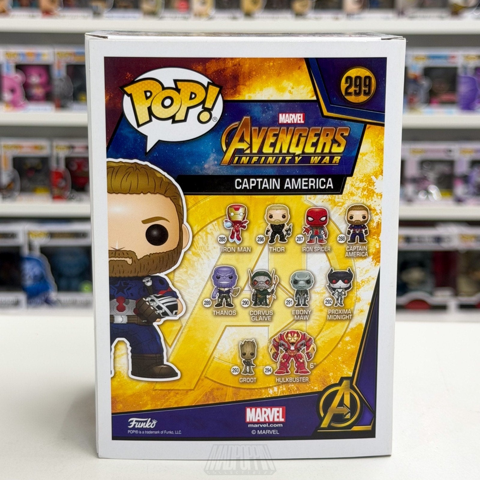 Funko Pop Marvel Avengers Infinity War Captain America Walmart 299 Vinyl Figure