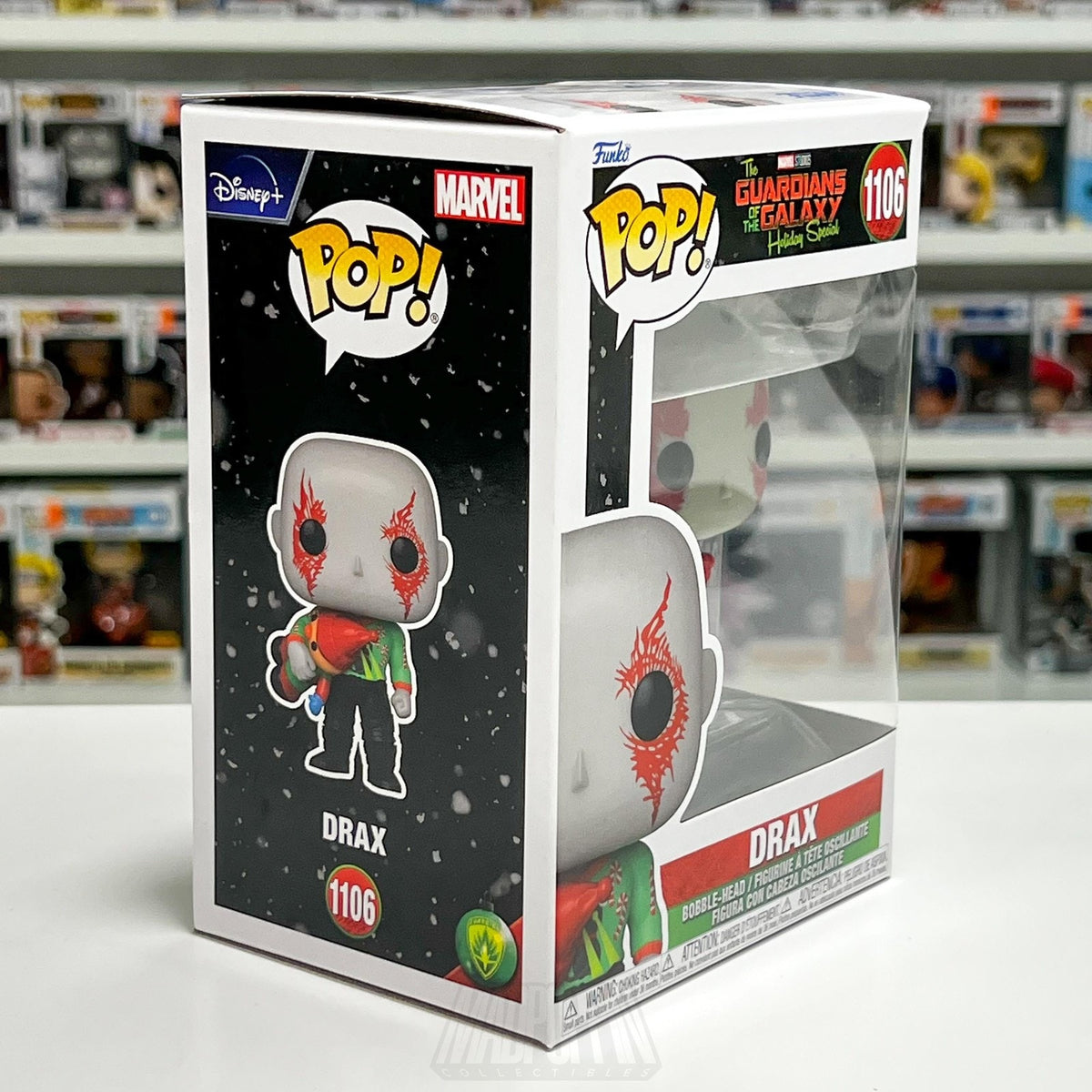 Funko Pop Marvel Drax 1106 Guardians of the Galaxy Holiday Special Bobble-Head