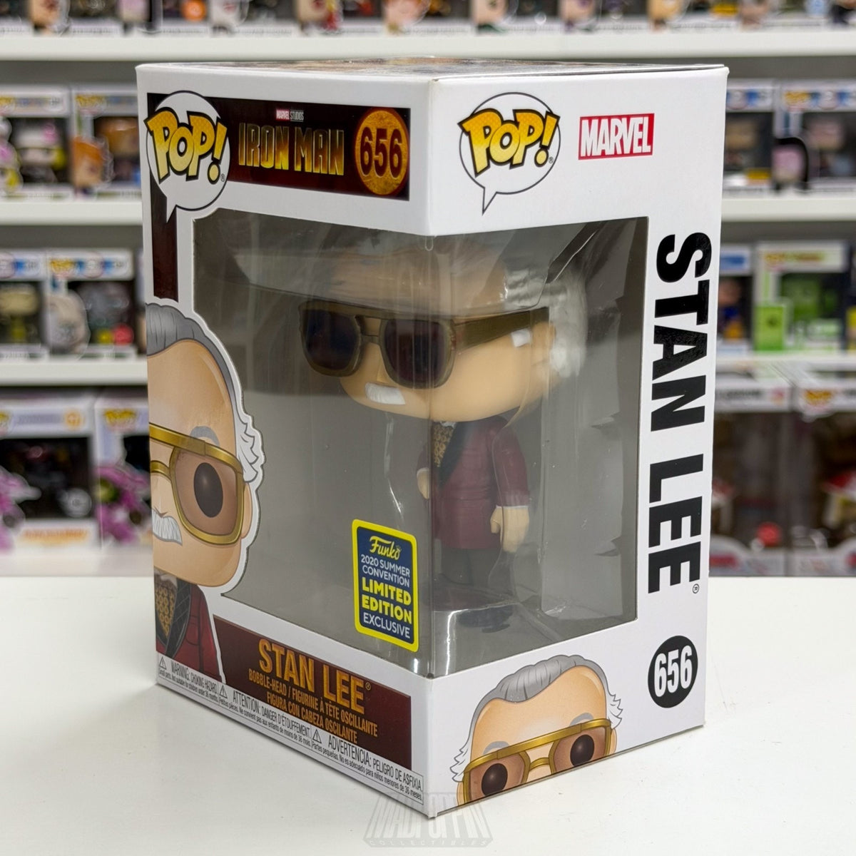 Funko Pop Marvel Studios Iron Man Stan Lee SDCC 656 MCU Excelsior Vinyl Figure
