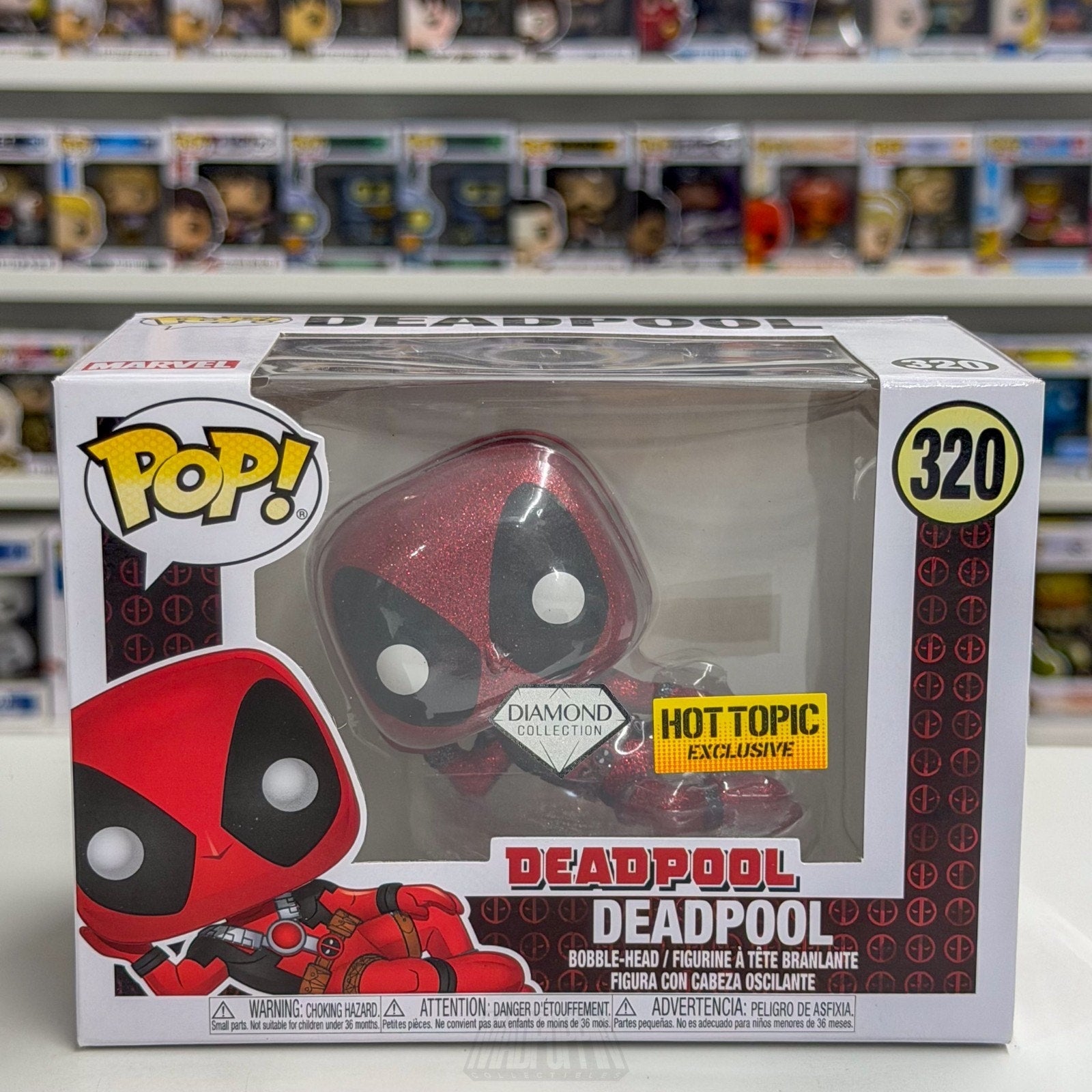 Funko Pop Marvel Deadpool Lounging Diamond Hot Topic 320 Mutant Toy Vinyl Figure