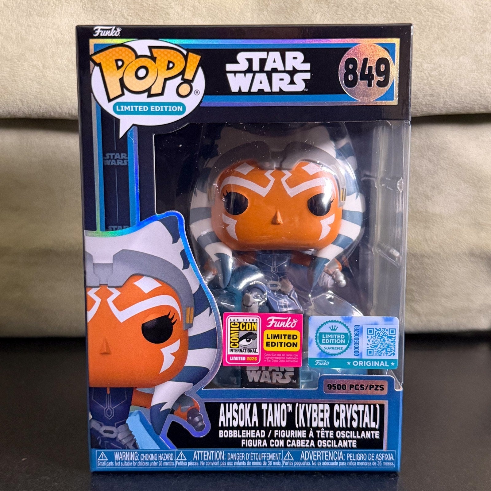 Funko Pop Star Wars Ahsoka Tano Kyber Crystal 849 SDCC 2026 LE 9500 Vinyl Figure