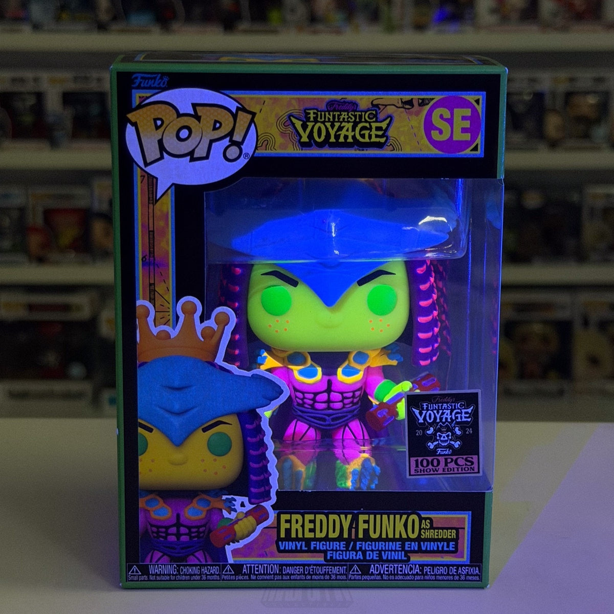 Funko Pop Fundays Funtastic Voyage Freddy Shredder Blacklight TMNT Figure 100PC