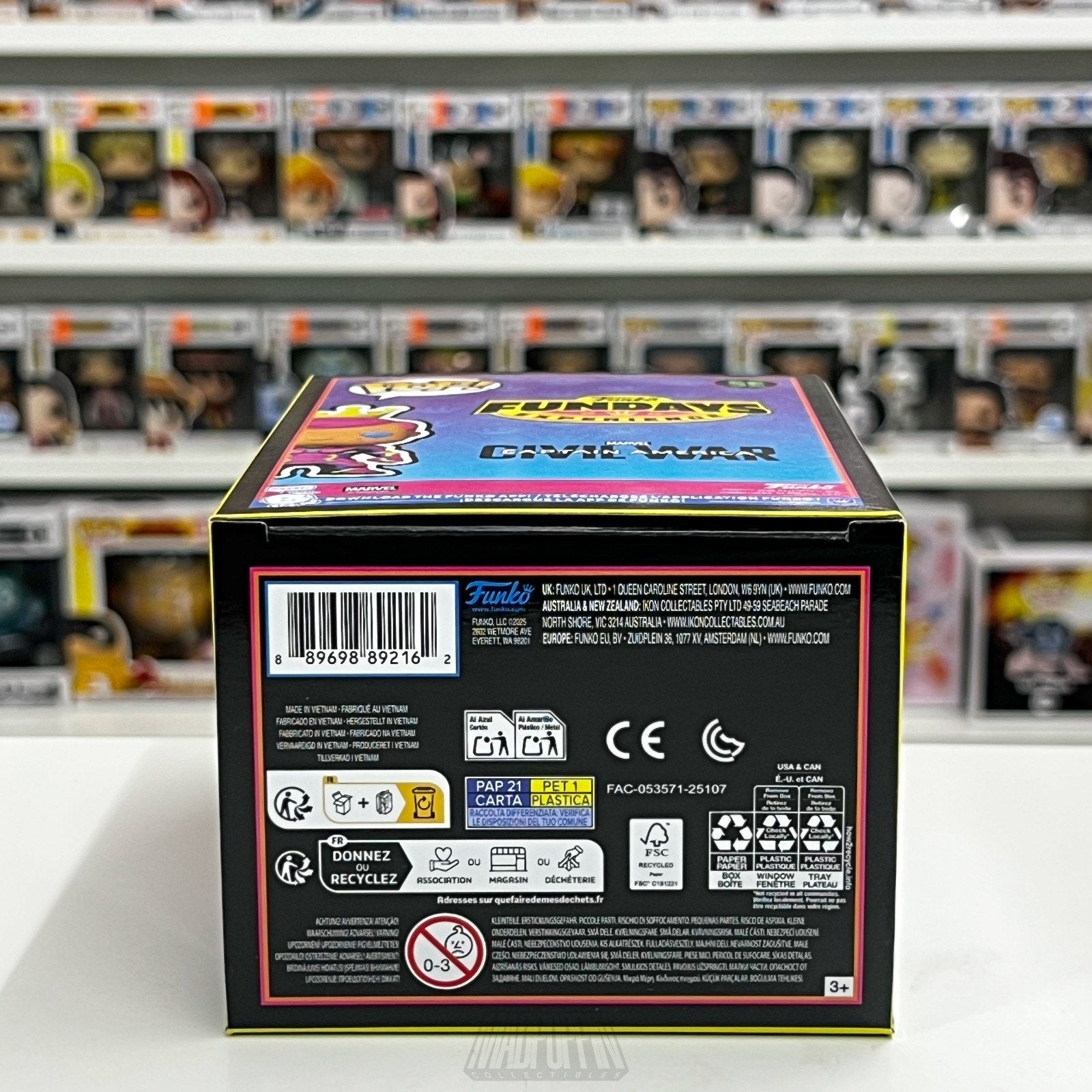 Funko Pop Fundays Freddy as Iron Man Blacklight Marvel Civil War 500pcs Figure