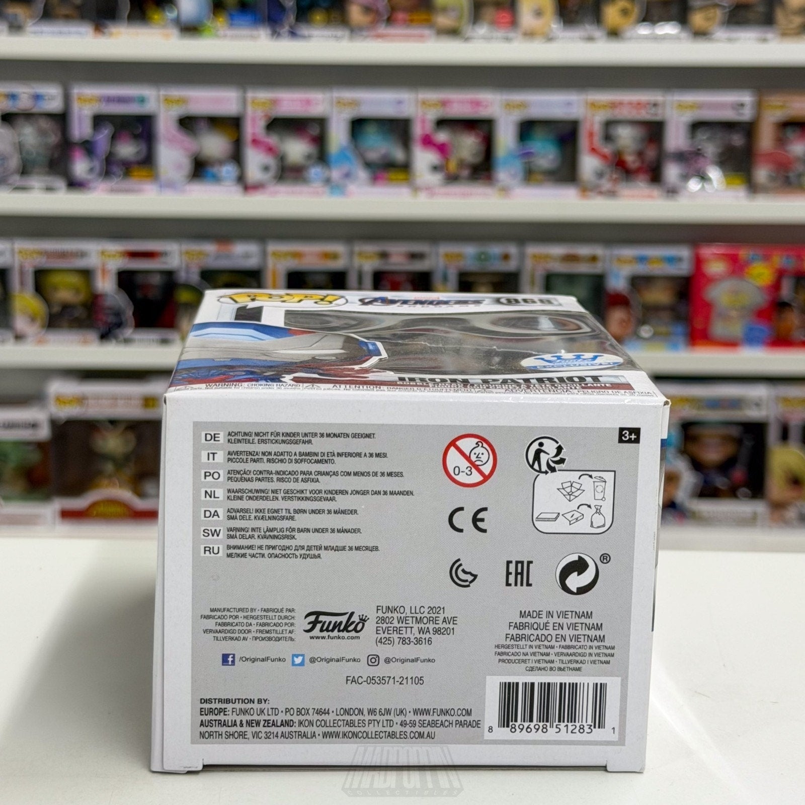 Funko Pop Marvel Avengers Endgame Iron Patriot Metallic Exclusive 868 Toy Figure
