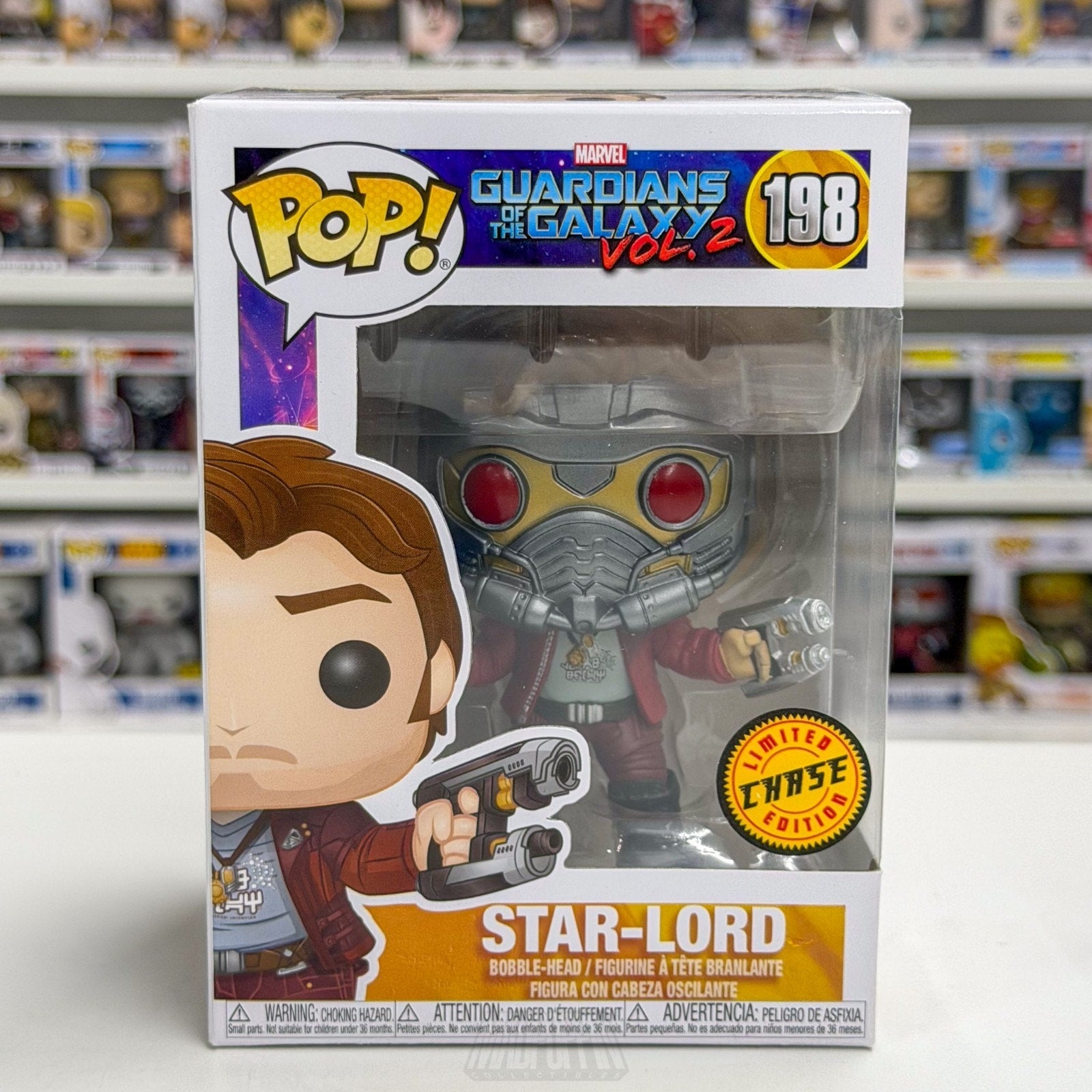 Funko Pop Marvel GOTG Vol 2 Star-Lord Peter Quill Masked Chase 198 Vinyl Figure