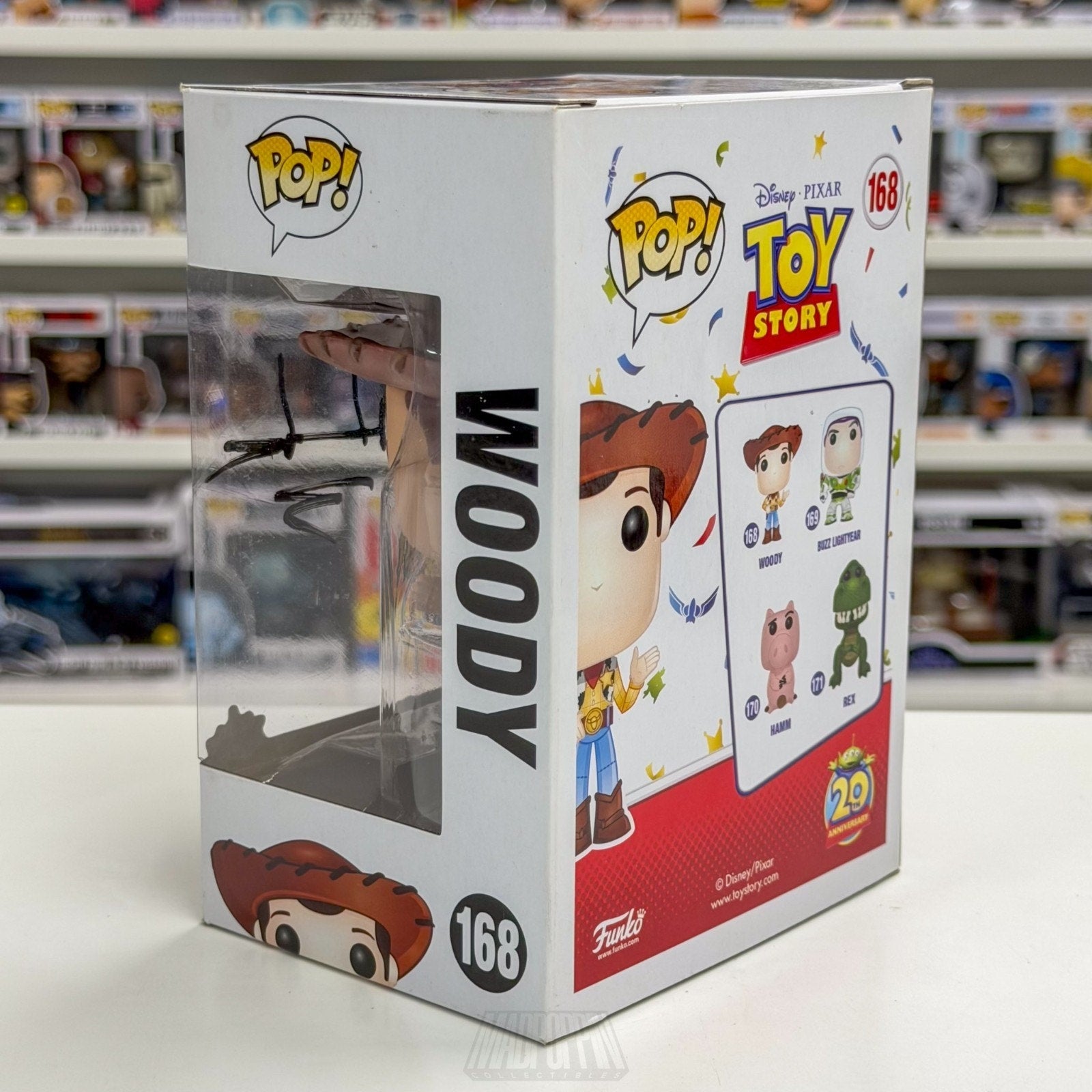 Funko Pop Disney Pixar Woody 20th Signed Tom Hanks Beckett 168 Toy Vinyl Figure