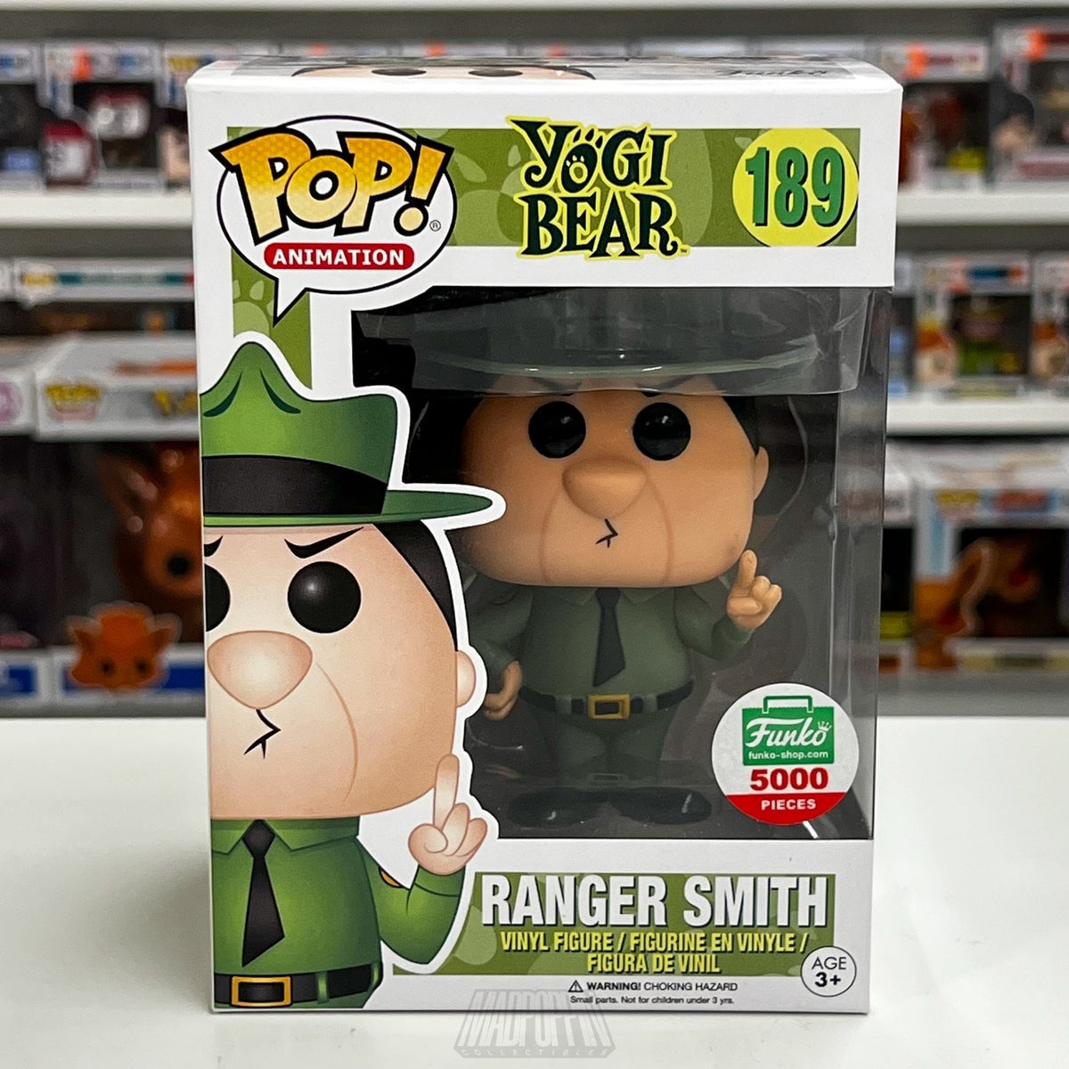 Funko Pop Animation Yogi Bear Ranger Smith 5000 PCS Exclusive 189 Vinyl Figure