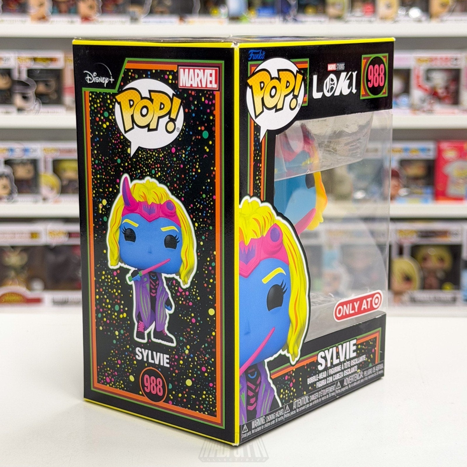 Funko Pop Marvel Studios Loki Sylvie Blacklight Target 988 MCU Toy Vinyl Figure