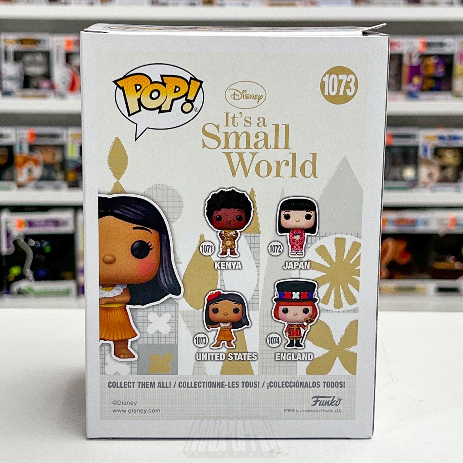 Funko Pop Disney It's A Small World United States 1073 Fantasyland Ride Hawaii