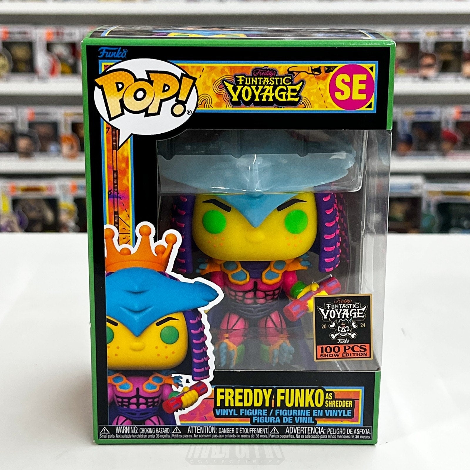 Funko Pop Fundays Funtastic Voyage Freddy Shredder Blacklight TMNT Figure 100PC