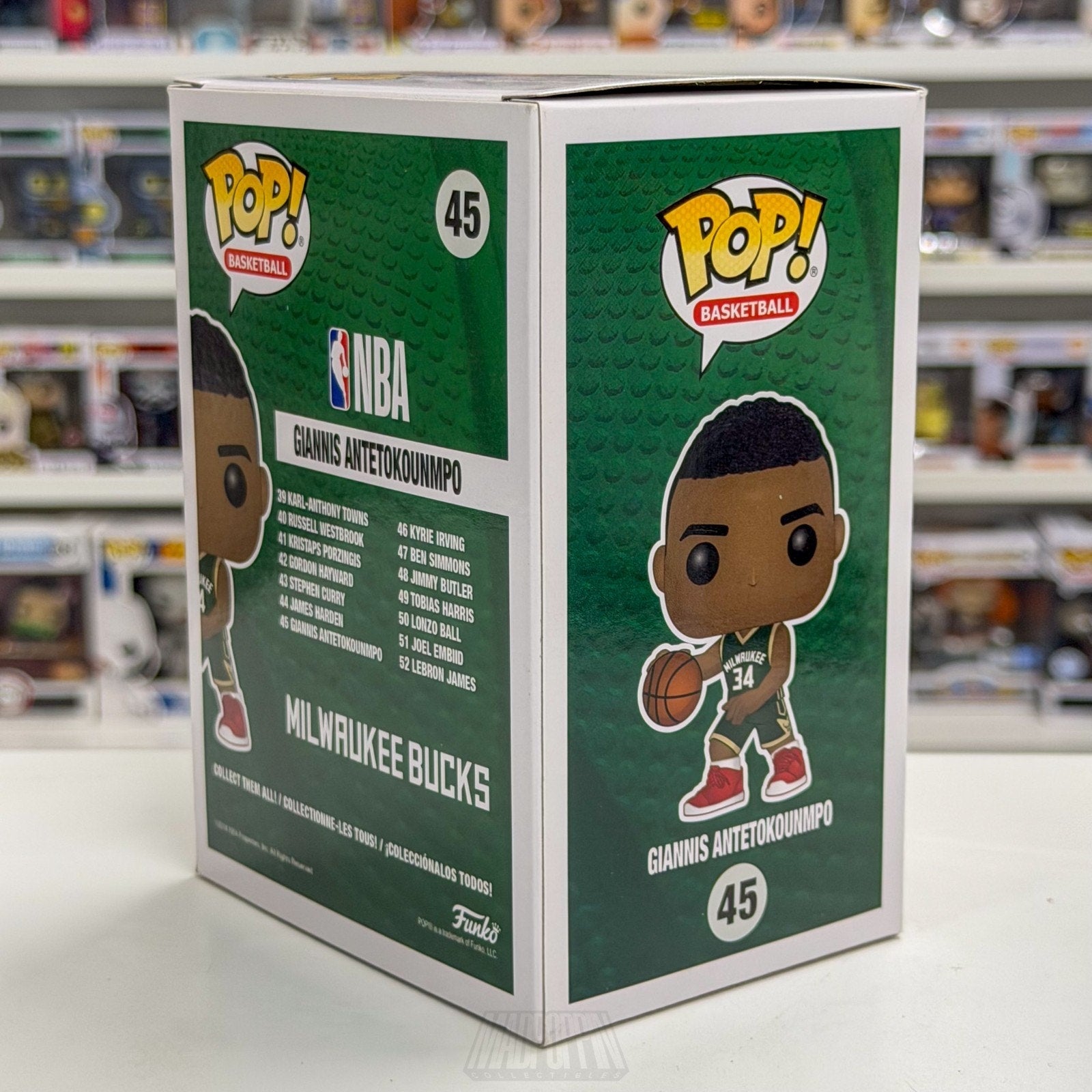 Funko Pop NBA Basketball Milwaukee Bucks Giannis Antetokounmpo 45 Vinyl Figure