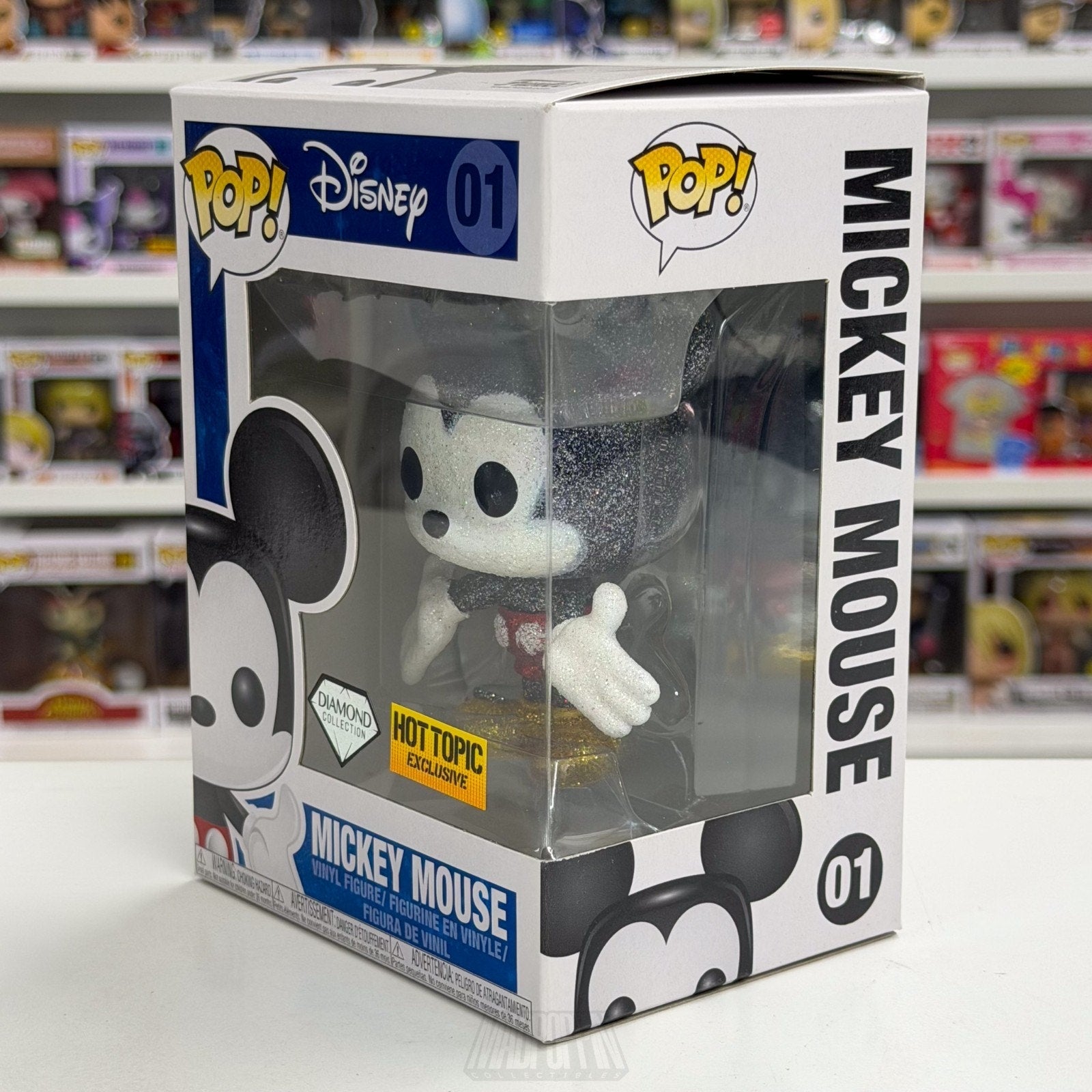 Funko Pop Disney Mickey Mouse Diamond Glitter Hot Topic 01 Walt Toy Vinyl Figure