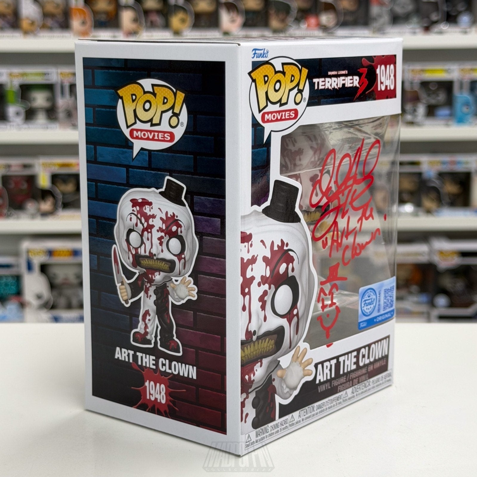 Funko Pop Movies Art the Clown Bloody Signed David Howard Thornton 1948 Figure