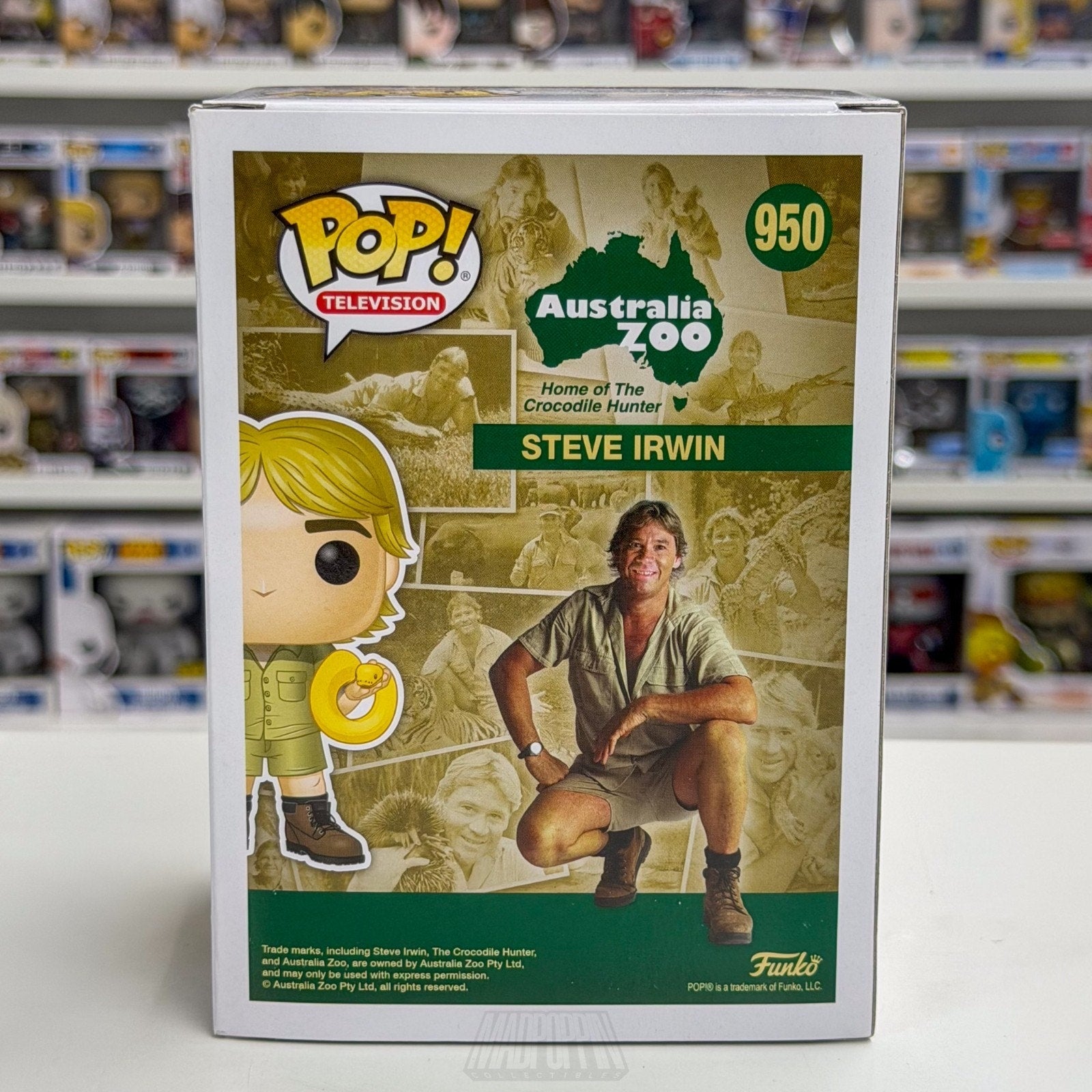 Funko Pop TV Steve Irwin w/Snake 950 Australian Crocodile Hunter Vinyl Figure