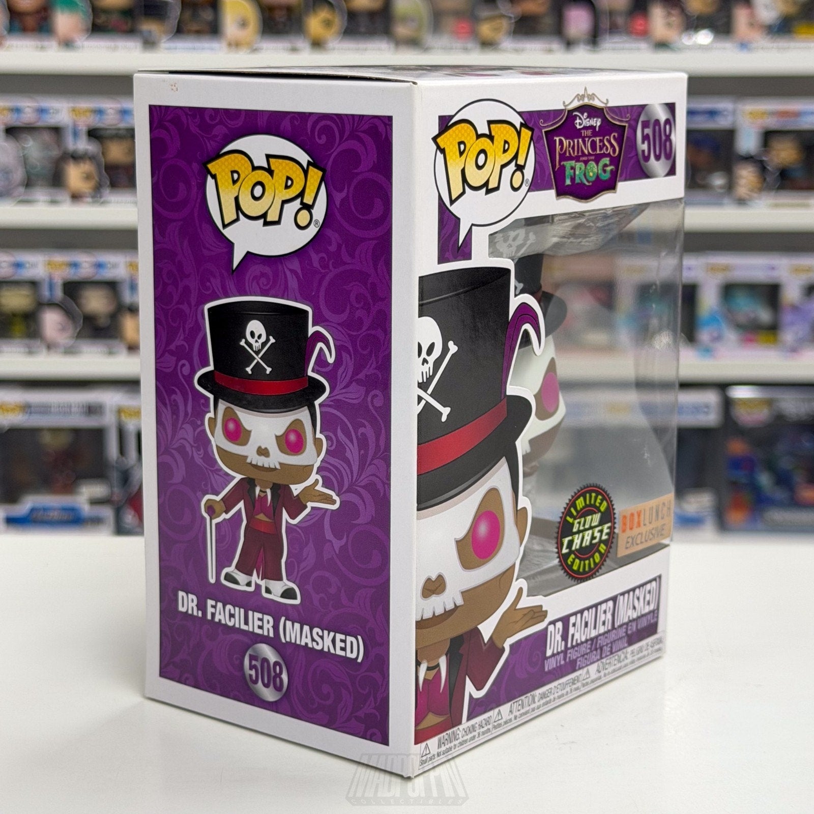 Funko Pop Disney Princess & The Frog Dr Facilier Masked BoxLunch Glow Chase 508