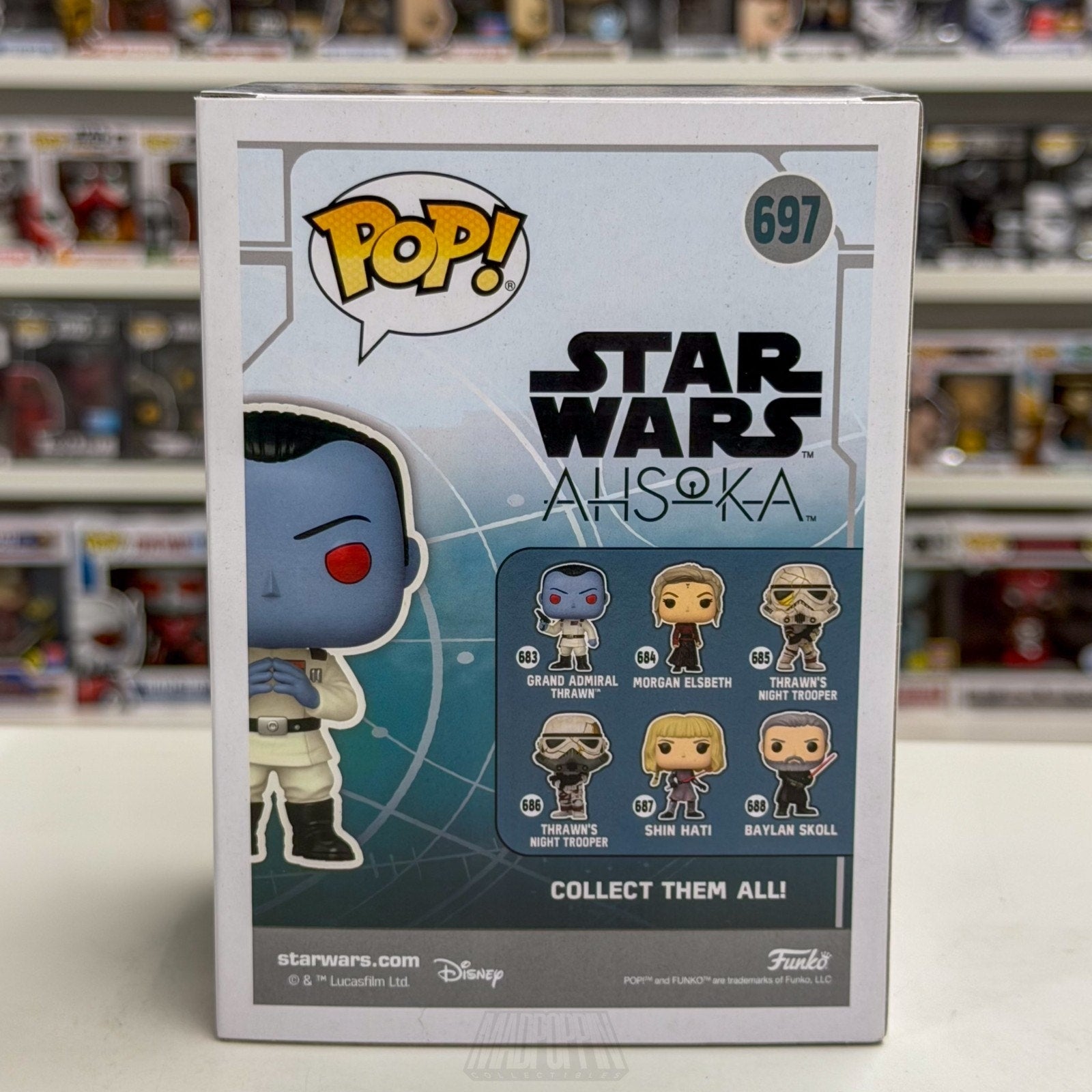 Funko Pop Star Wars Grand Admiral Thrawn Diamond SDCC Auto Signed JSA 697 Figure