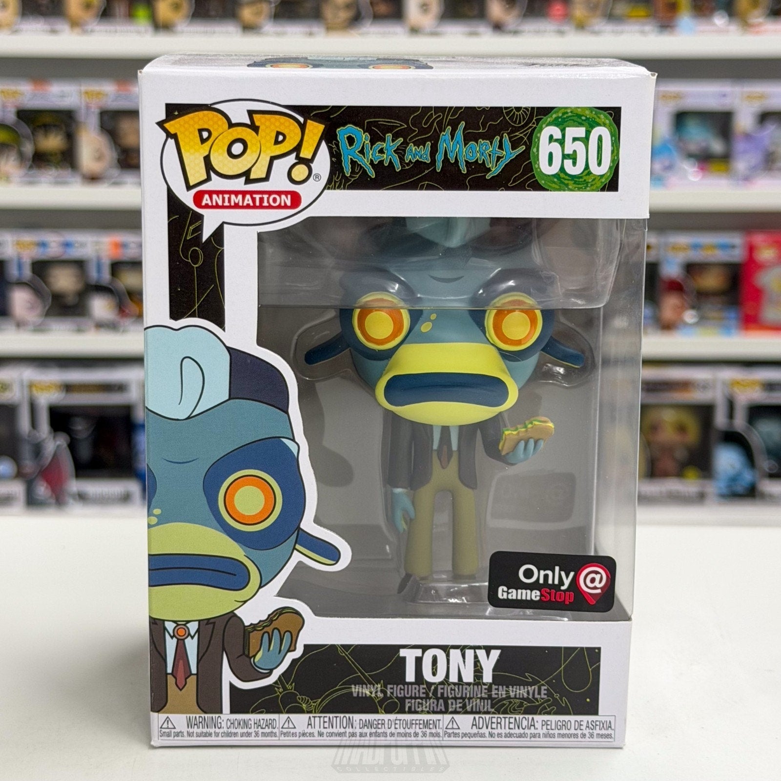Funko Pop Animation Rick & Morty Tony GameStop 650 Cartoon Network Vinyl Figure