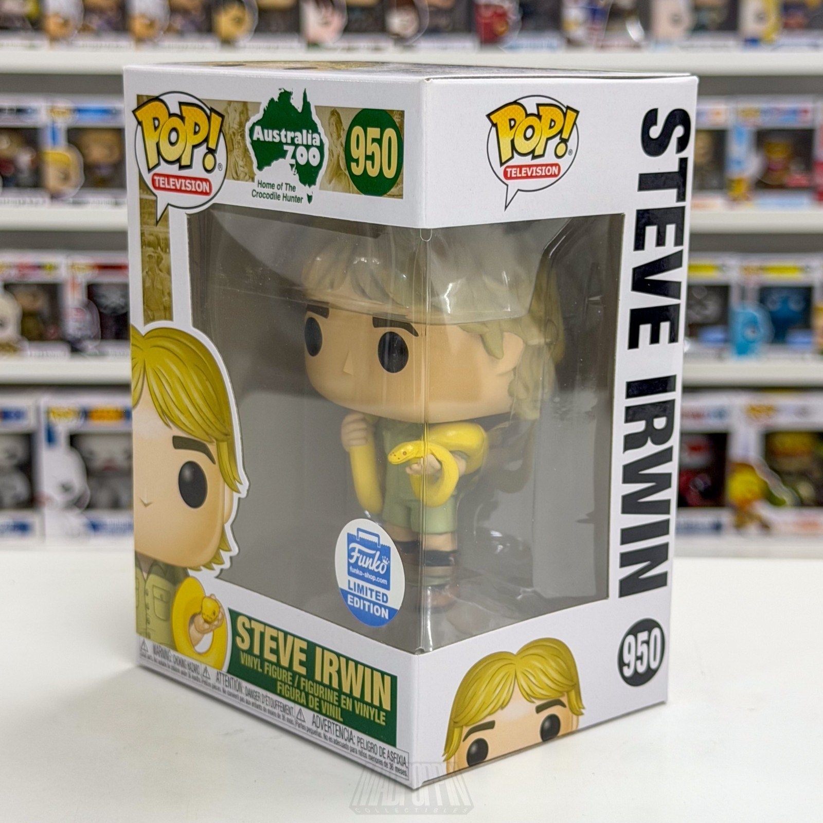 Funko Pop TV Steve Irwin w/Snake 950 Australian Crocodile Hunter Vinyl Figure