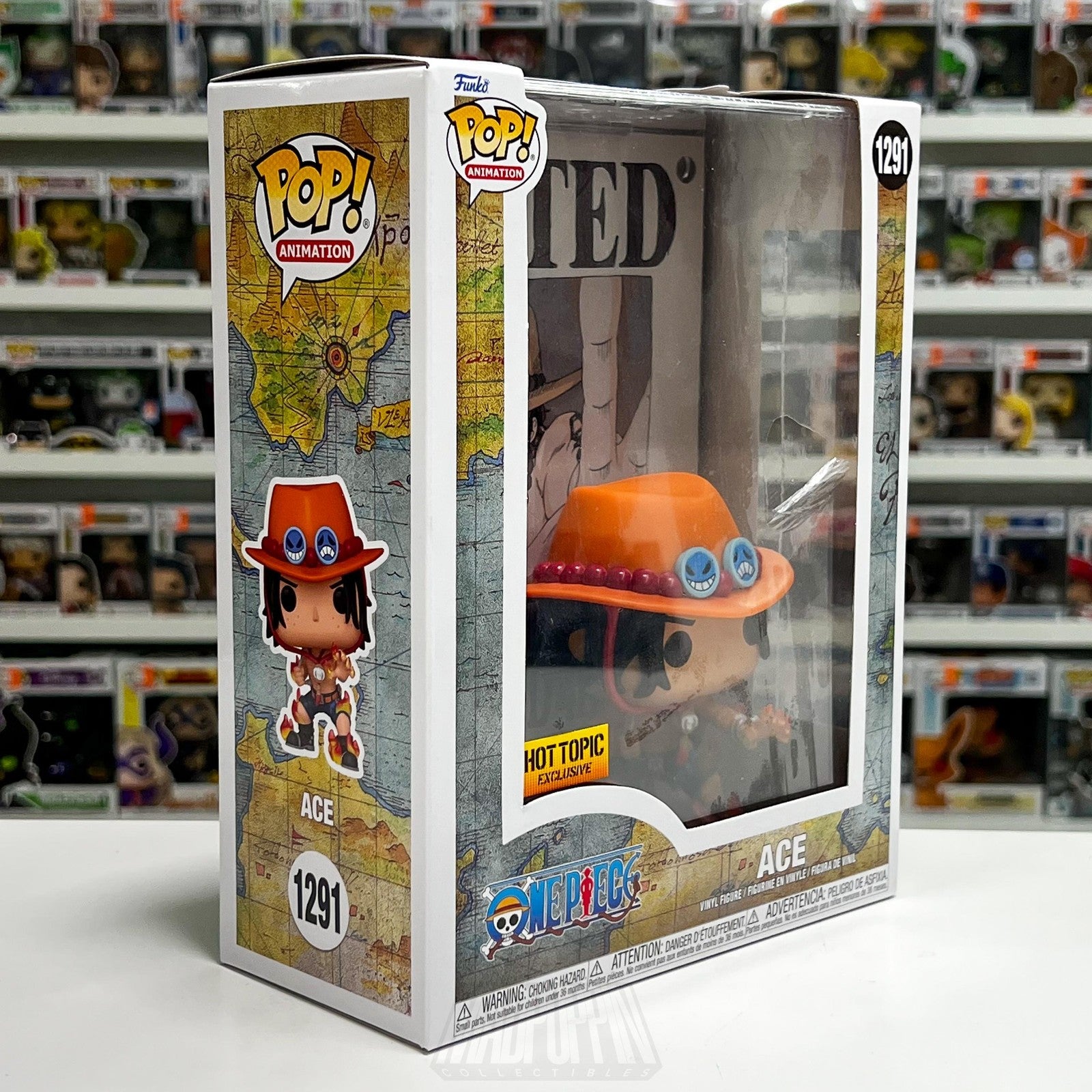 Funko Pop One Piece Anime Portgas D. Ace 1291 Hot Topic Exclusive Vinyl Figure