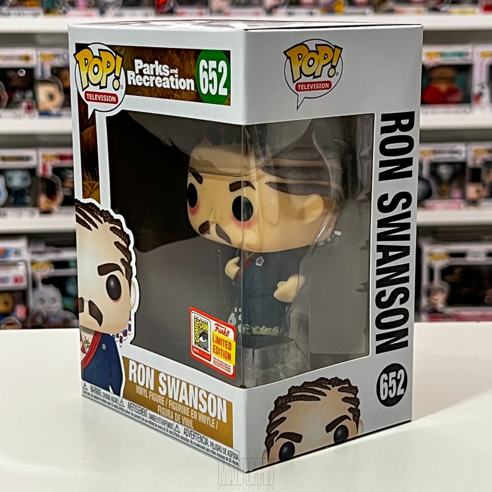 Funko Pop TV Parks and Recreation Ron Swanson Cornrows SDCC Official Sticker 652