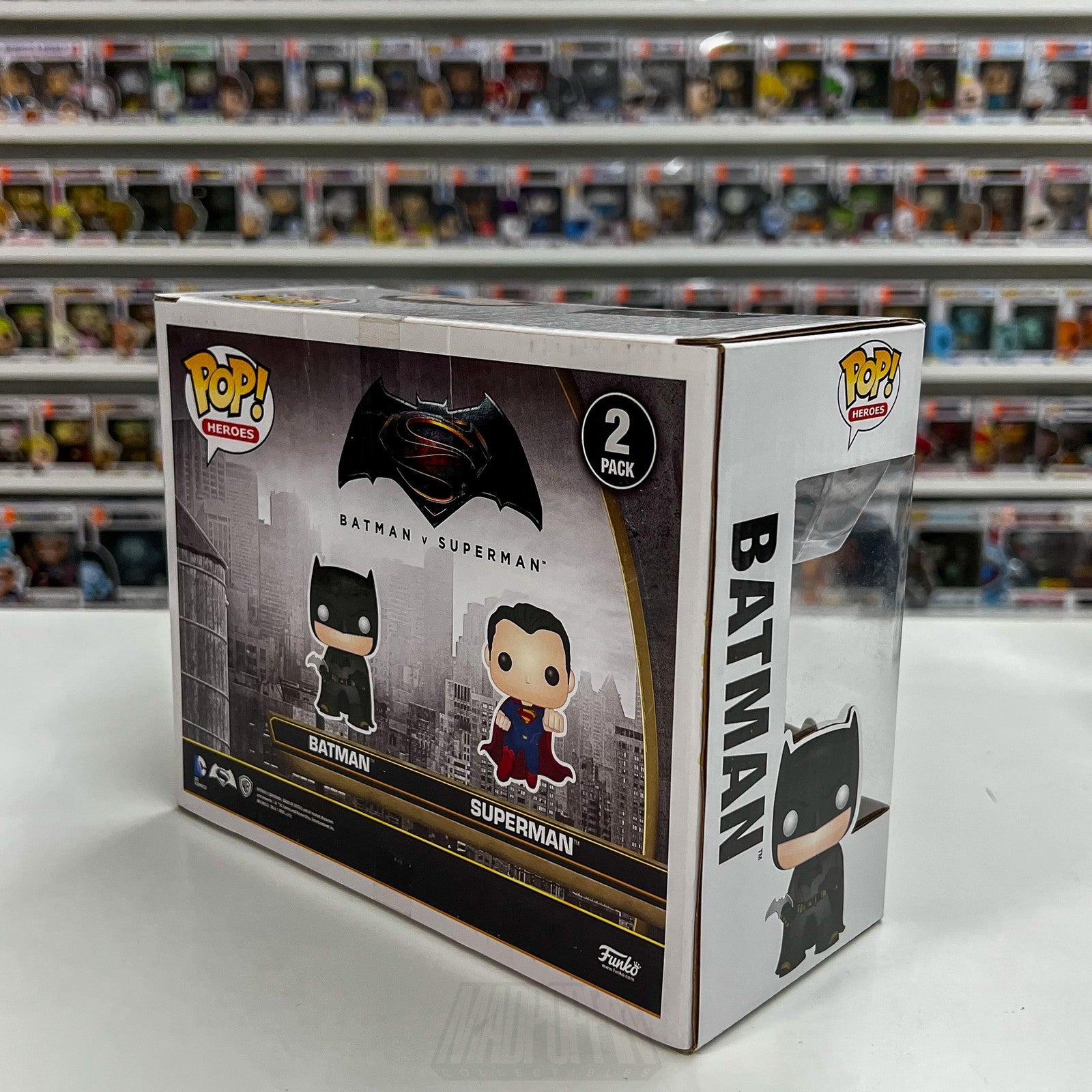 Funko Pop DC Heroes Batman Superman Metallic Dawn of Justice 2 Pack Toy Figures