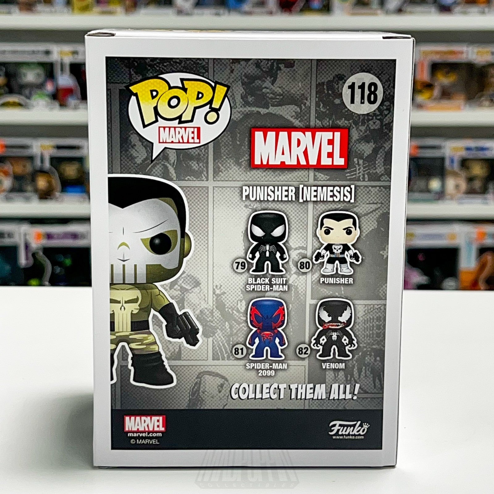 Funko Pop Marvel Punisher (Nemesis) 118 Frank Castle Vinyl Skull Figure Toy NIB3