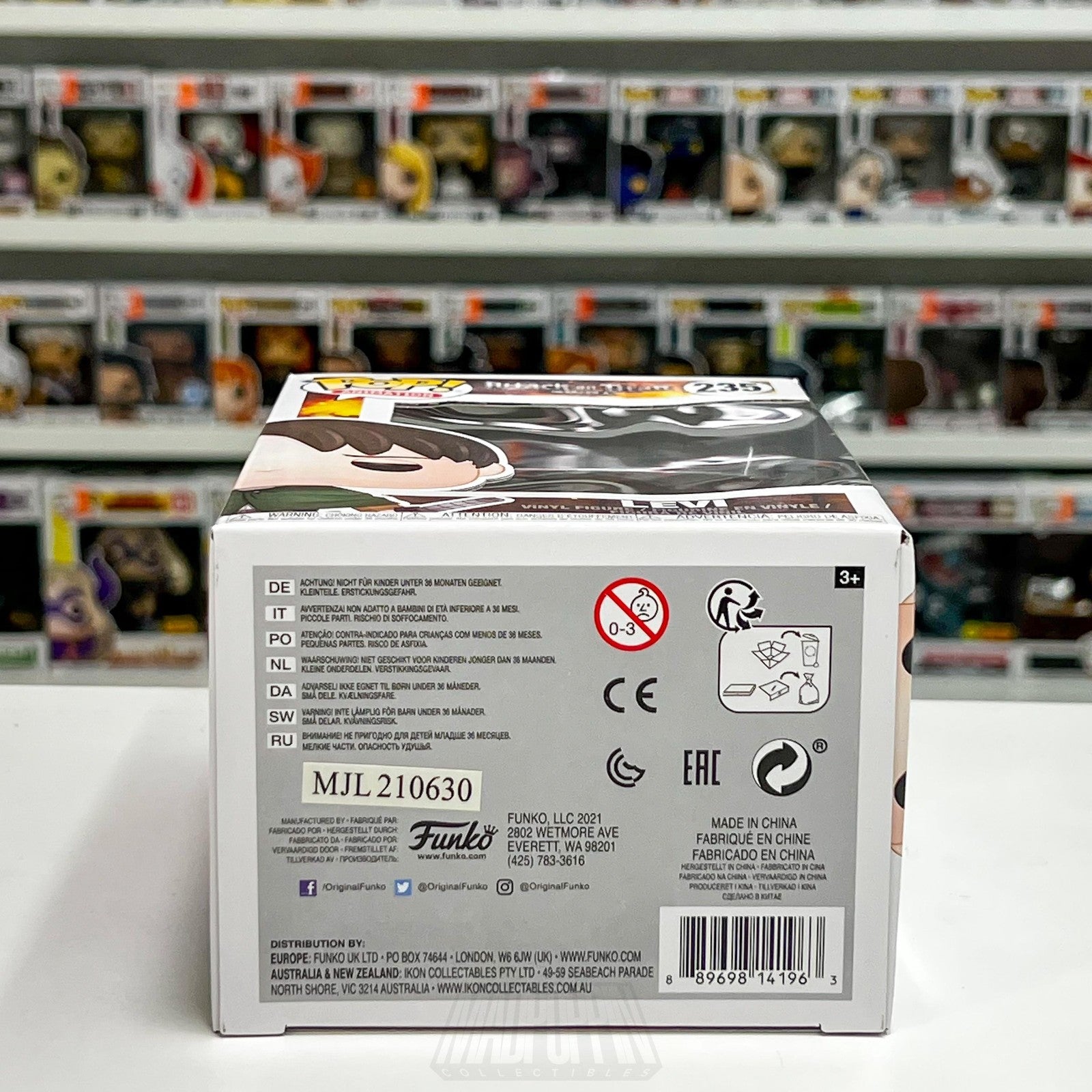 Funko Pop! Animation Attack on Titan Levi 235 Vinyl Figure 2021 Box Anime Toy