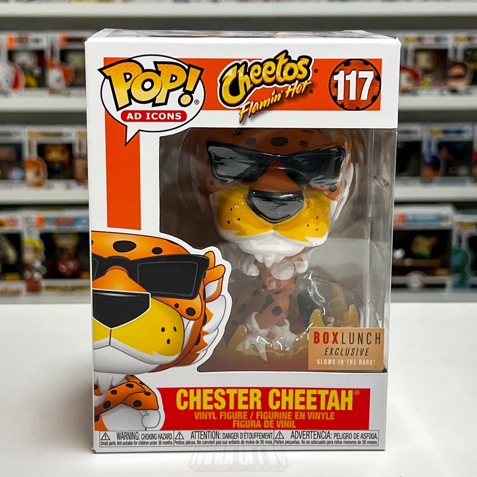 Funko Pop Ad Icons Cheetos Flamin' Hot Chester Cheetah 117 BoxLunch Glow Vinyl