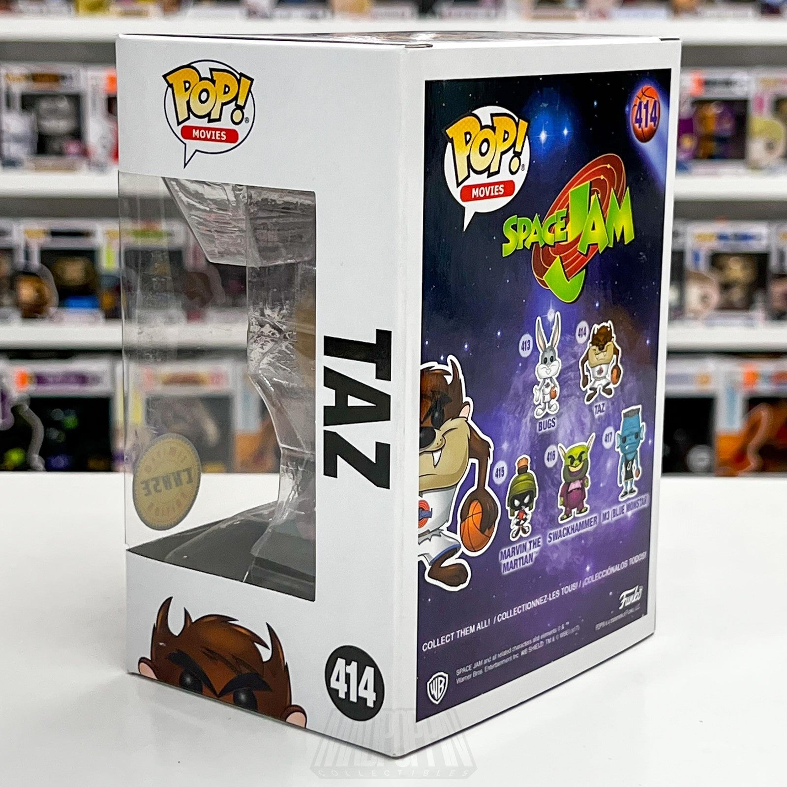 Funko Pop Movies Space Jam Taz 414 Chase Open Mouth Vinyl Figure Tune Squad NIB2