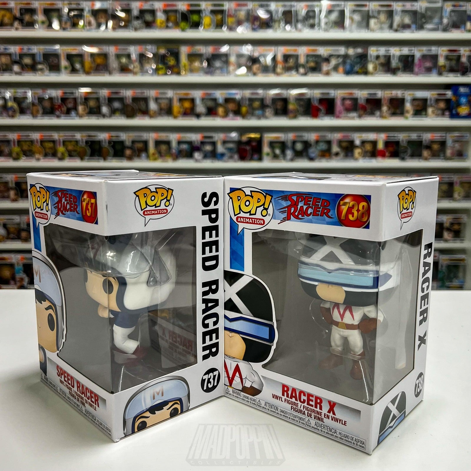 Funko Pop Animation Speed Racer & Racer X 737 738 Set BobbleHead Toy Anime NIB