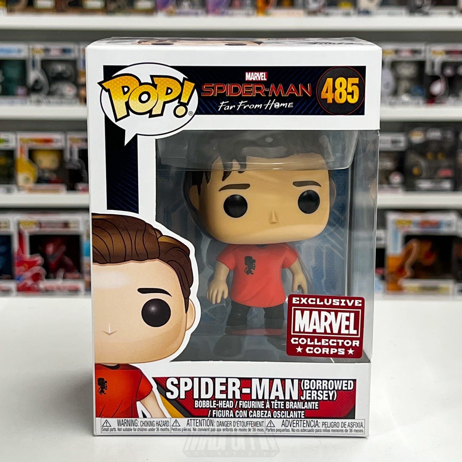 Funko Pop Marvel Collector Corps MCC Spider-Man Borrowed Jersey 485 Vinyl Figure0