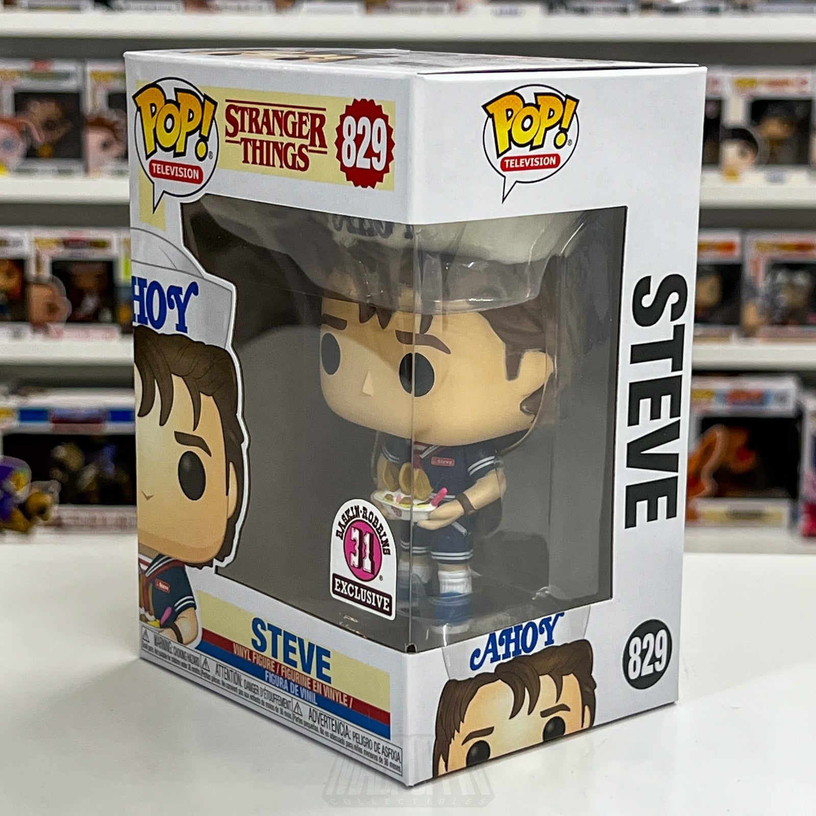 Funko Pop Television Stranger Things Steve w/Sundae Baskin-Robbins 829 Figure1