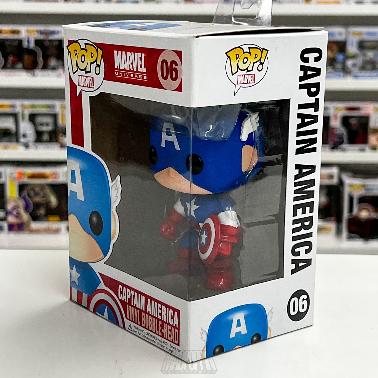 Funko Pop Marvel Universe Captain America Bobblehead 06 Original Hang Tag 2011