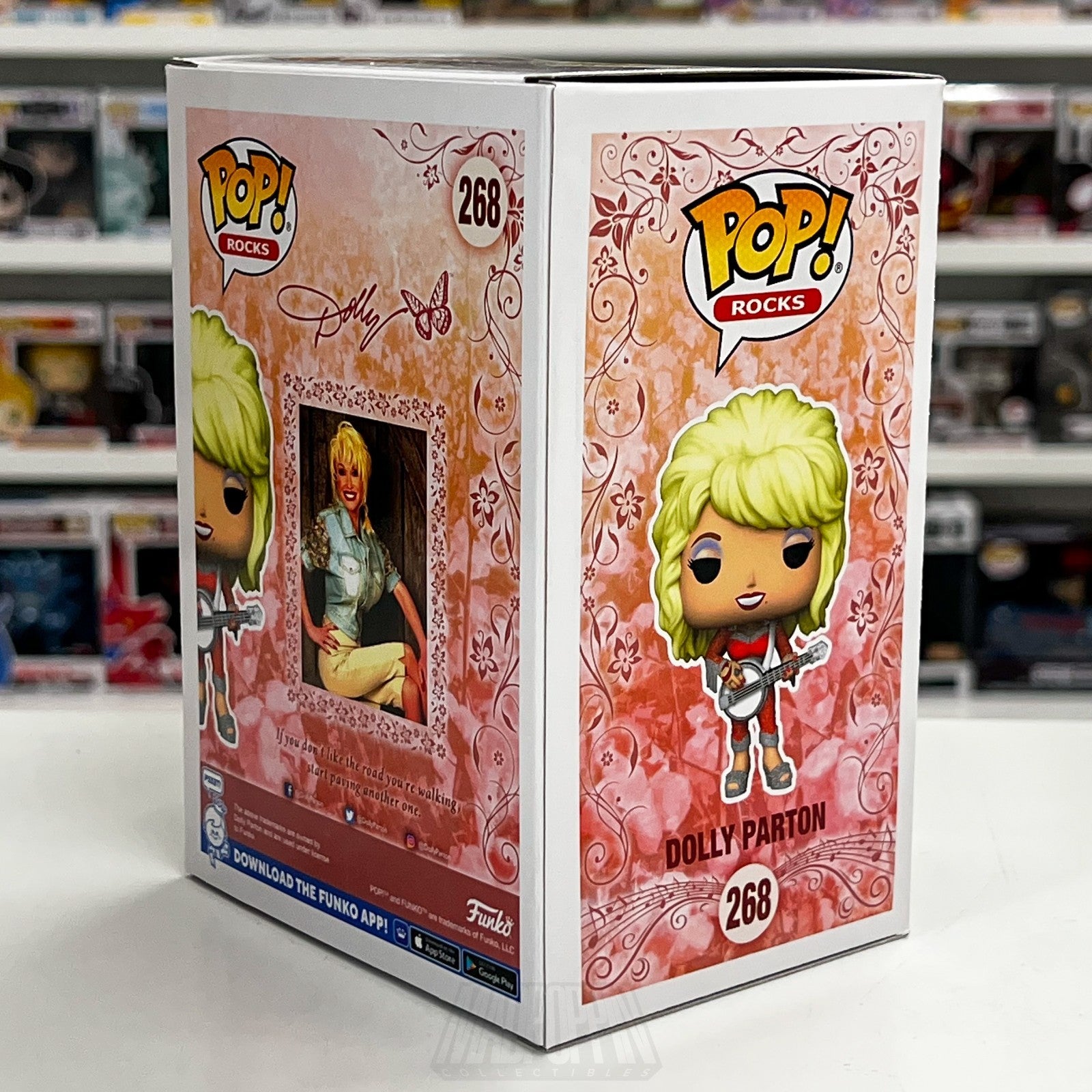 Funko Pop Rocks Dolly Parton Banjo 268 American Queen Country Singer Toy Figure4