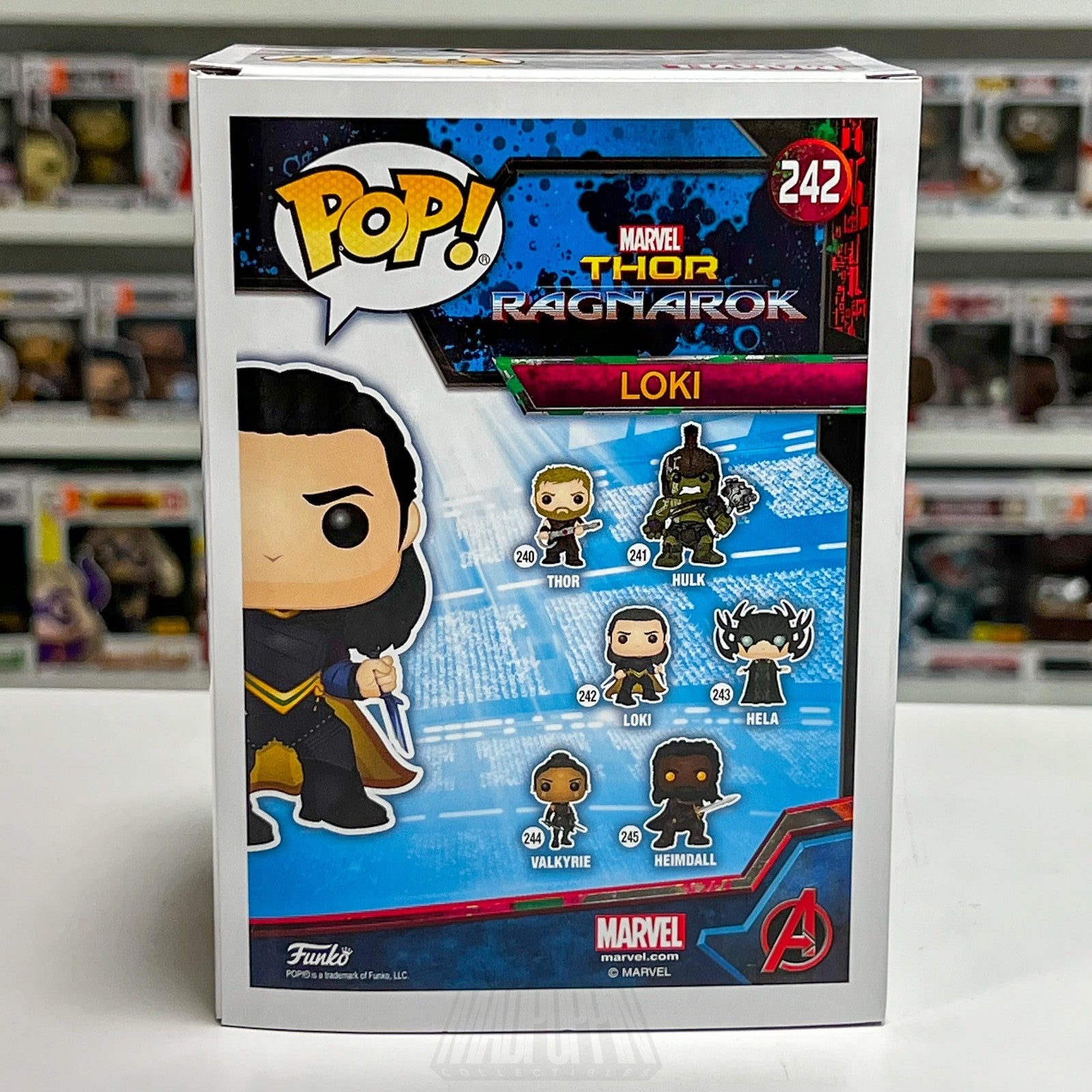 Funko Pop Marvel Thor Ragnarok Loki 242 Vinyl Bobble-Head Figure Box MCU Toy NIB