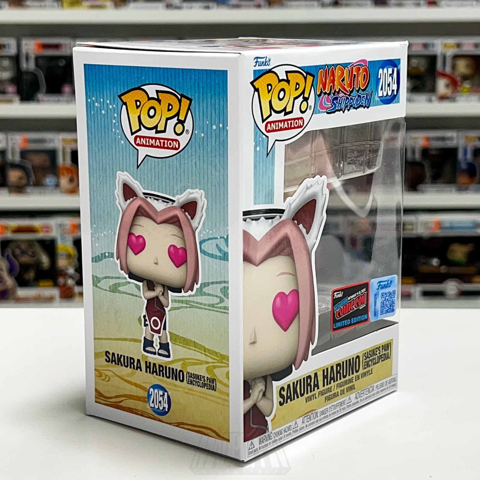 Funko Pop Naruto Sakura Haruno Sasuke Paw Encyclopedia 2054 Con Sticker NYCC Toy