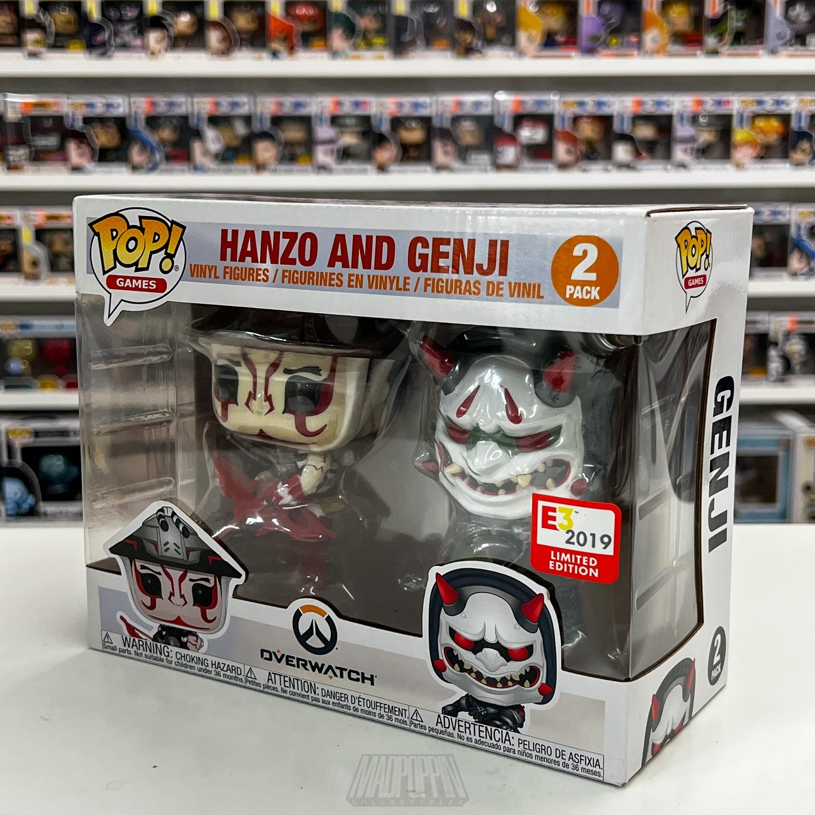 Funko Pop Overwatch Hanzo Genji 2 Pack E3 2019 Limited Edition Vinyl Figures