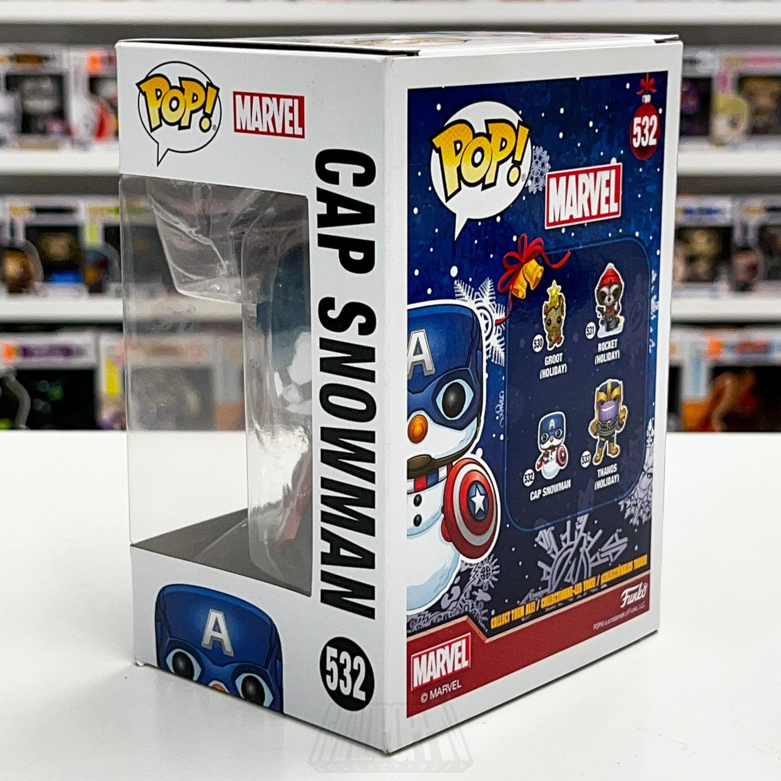 Funko Pop Marvel Holiday Cap Snowman 532 Captain America Bobble-Head Vinyl2