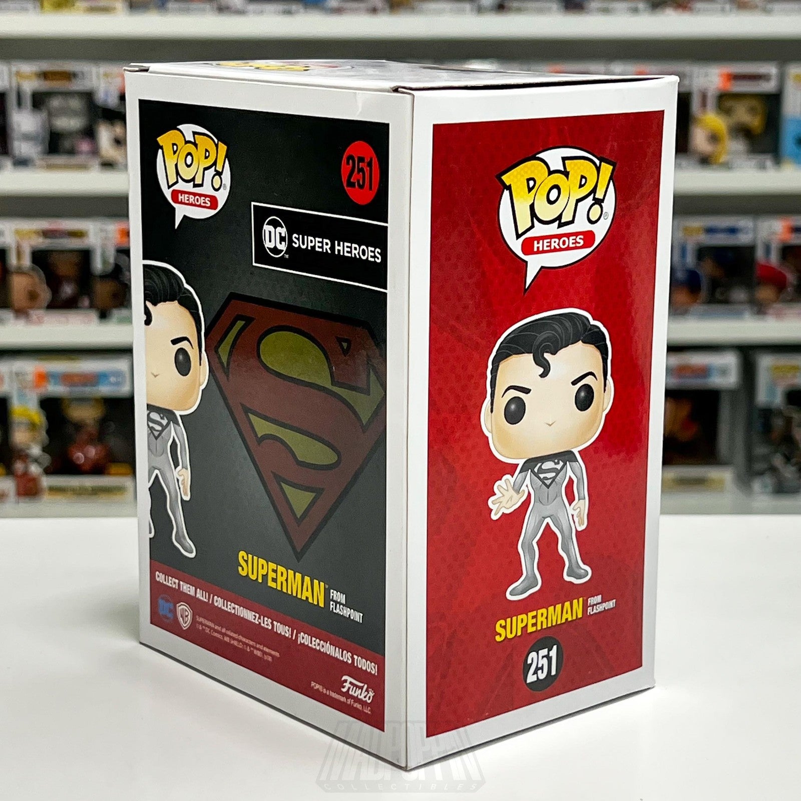 Funko Pop DC Super Heroes 251 Superman Flashpoint Hot Topic Chase Glow Toy NIB