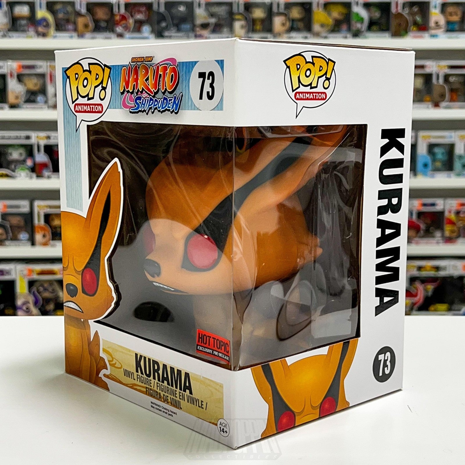 Funko Pop Naruto Shippuden Kurama 73 Hot Topic Pre Release Anime w/ Protector