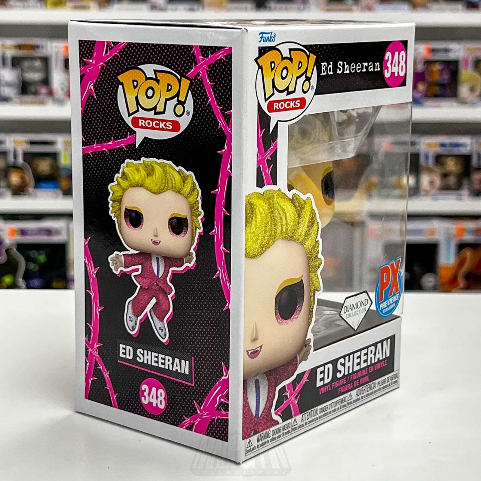 Funko Pop Rocks Ed Sheeran 348 Diamond Collection PX Previews Exclusive Glitter5