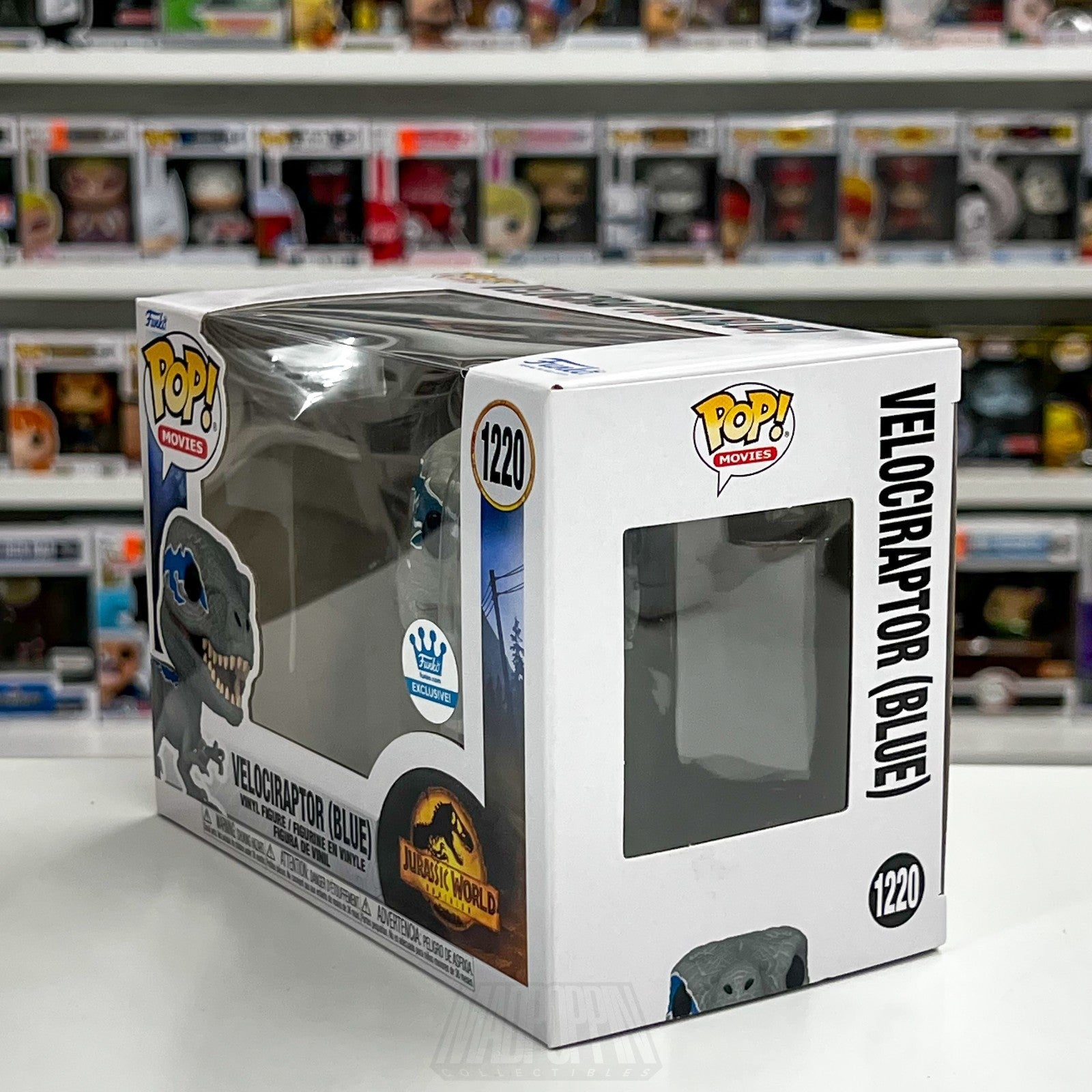 Funko Pop Movies Jurassic World Velociraptor Blue Exclusive 1220 Vinyl Figure1