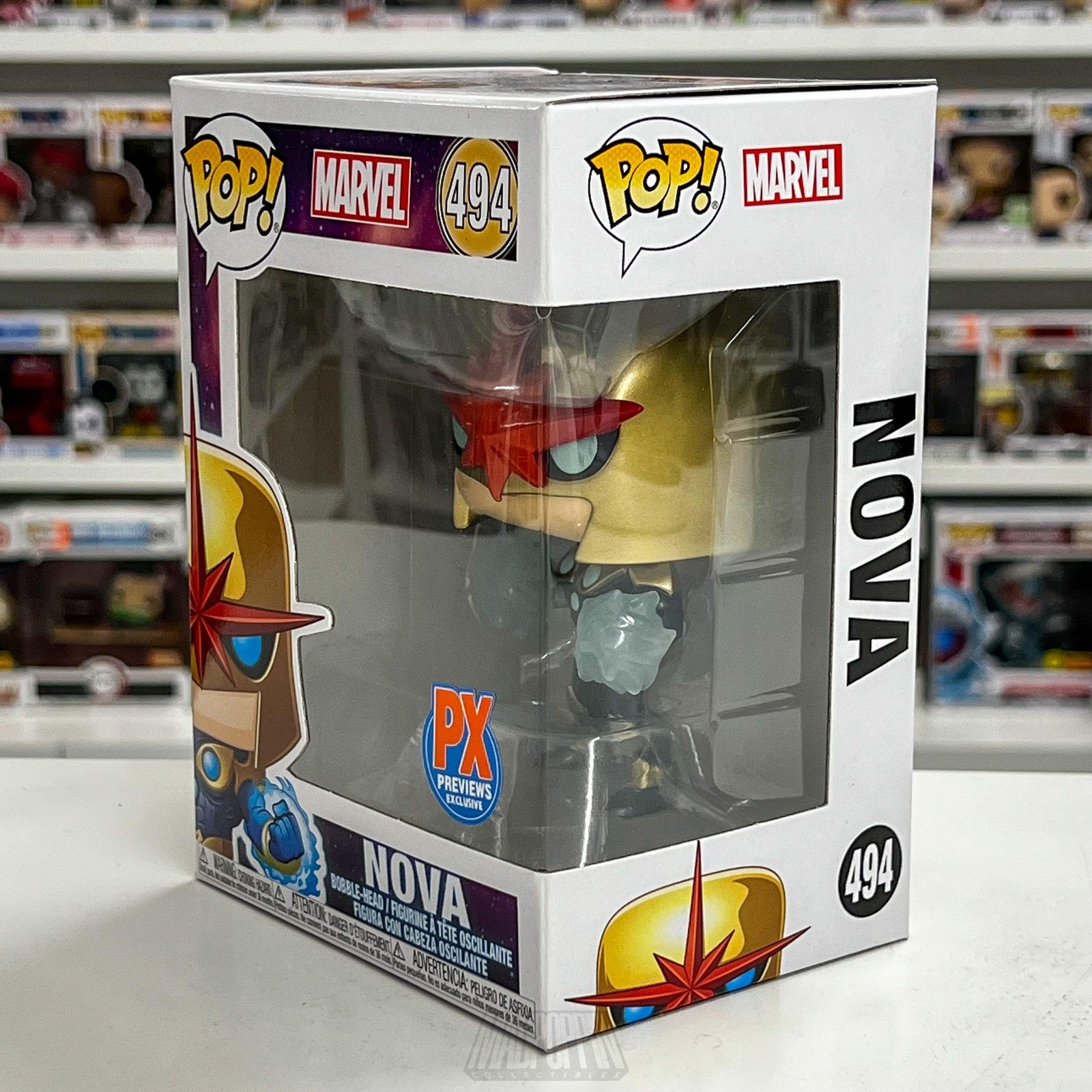 Funko Pop Marvel Nova PX Previews Exclusive #494 Vinyl Figure Bobble-Head New