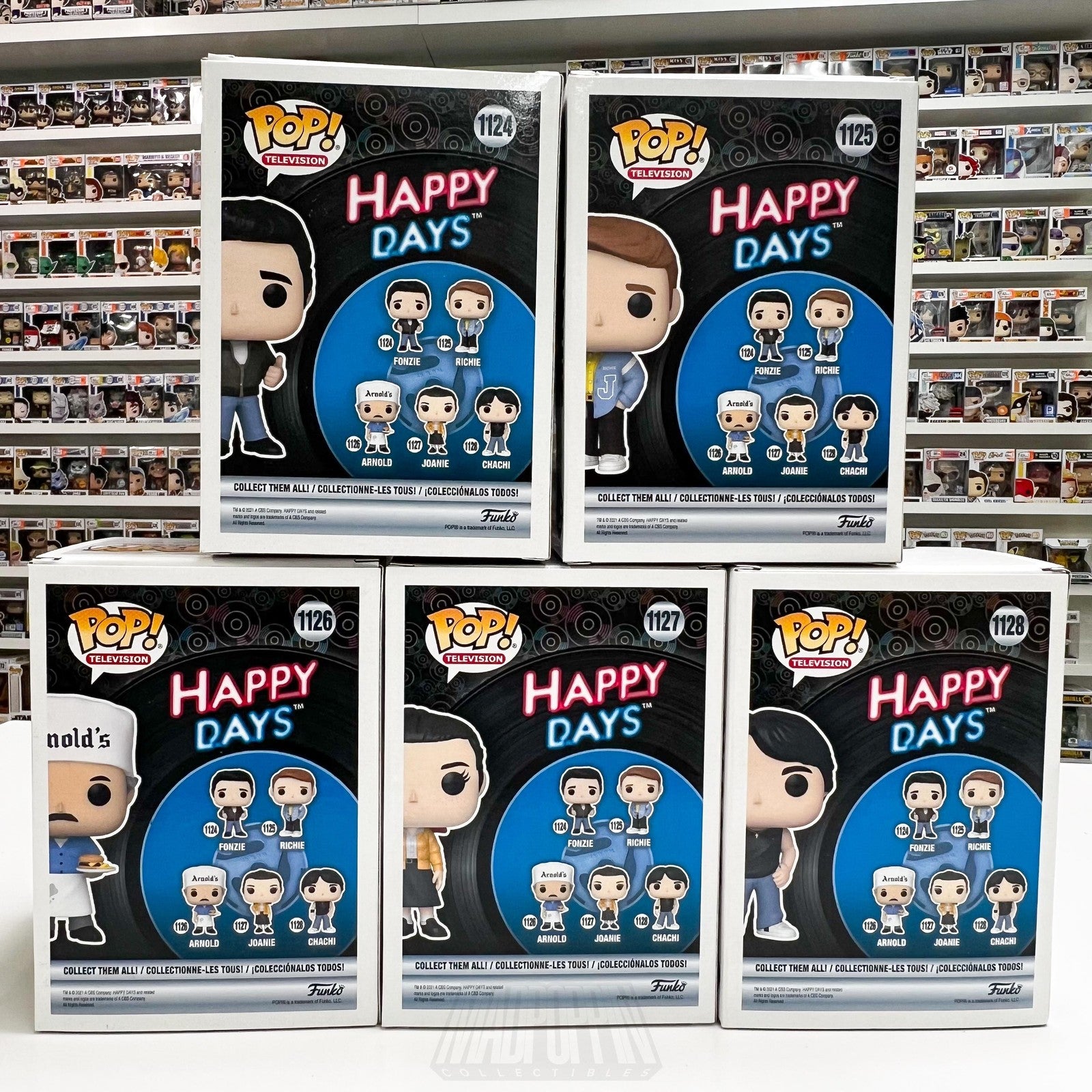 Funko Pop Television Happy Days Set of 5 Fonzie Richie Arnold Joanie Chachi TV