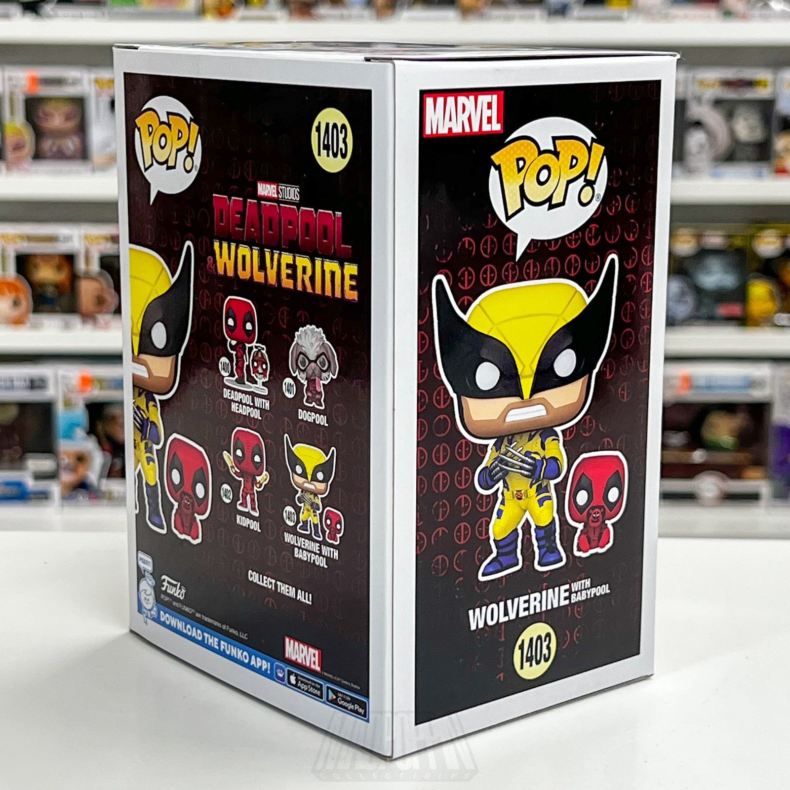 Funko Pop Marvel Deadpool & Wolverine with Babypool 1403 Movie Vinyl Figure Toy4