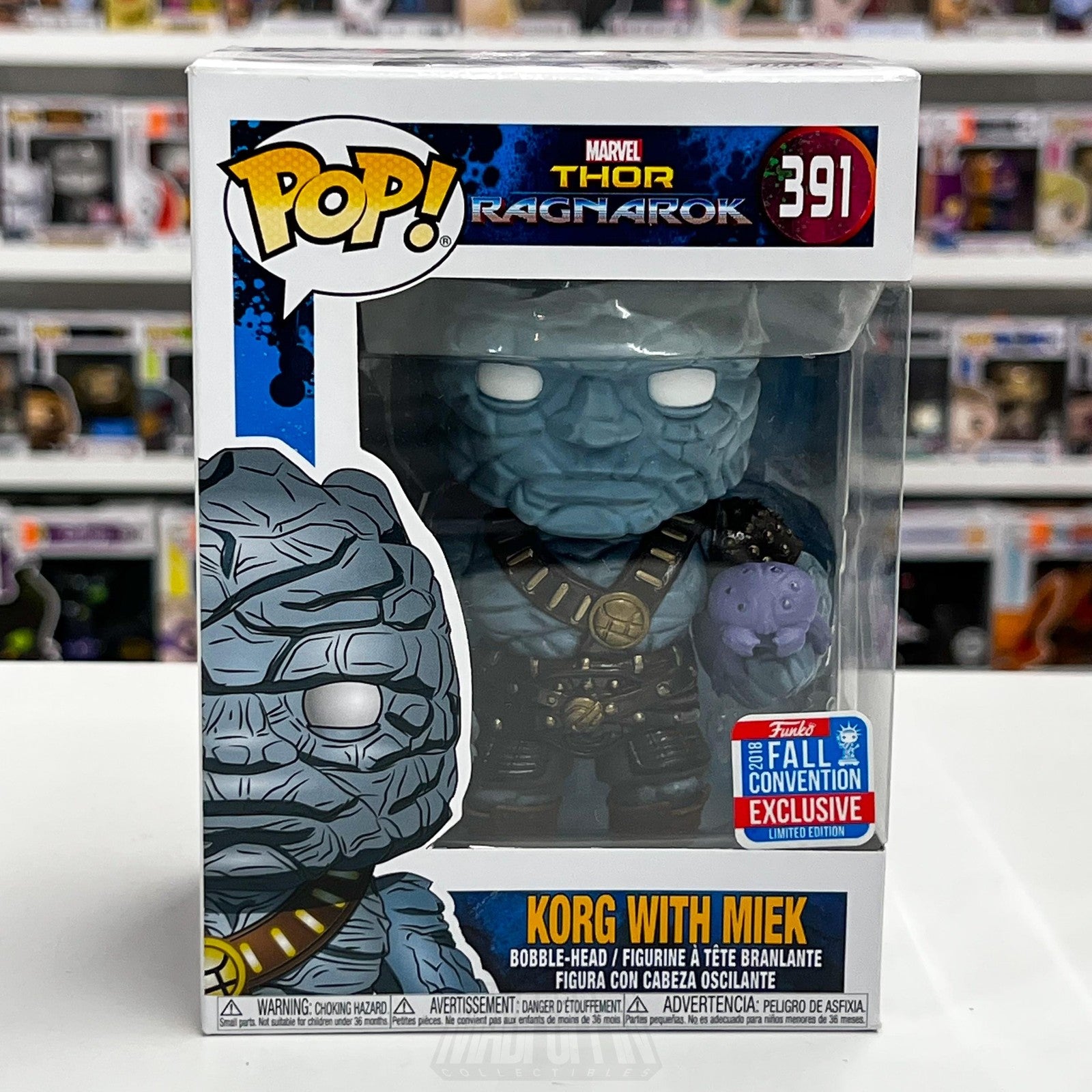 Funko Pop Marvel Thor Ragnarok Korg w/Miek 391 2018 Fall Con NYCC Vinyl Figure0