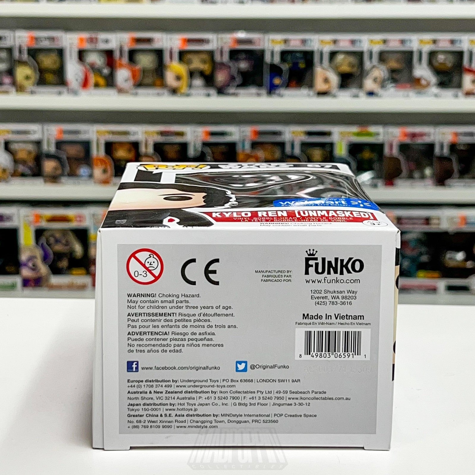 Funko Pop Star Wars Kylo Ren 87 Unmasked Walmart Exclusive Bobble-Head Figure